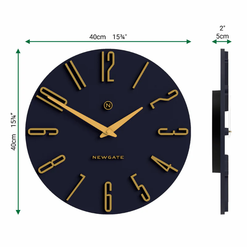 Newgate Empire State wall clock in Petrol Blue - Image 4