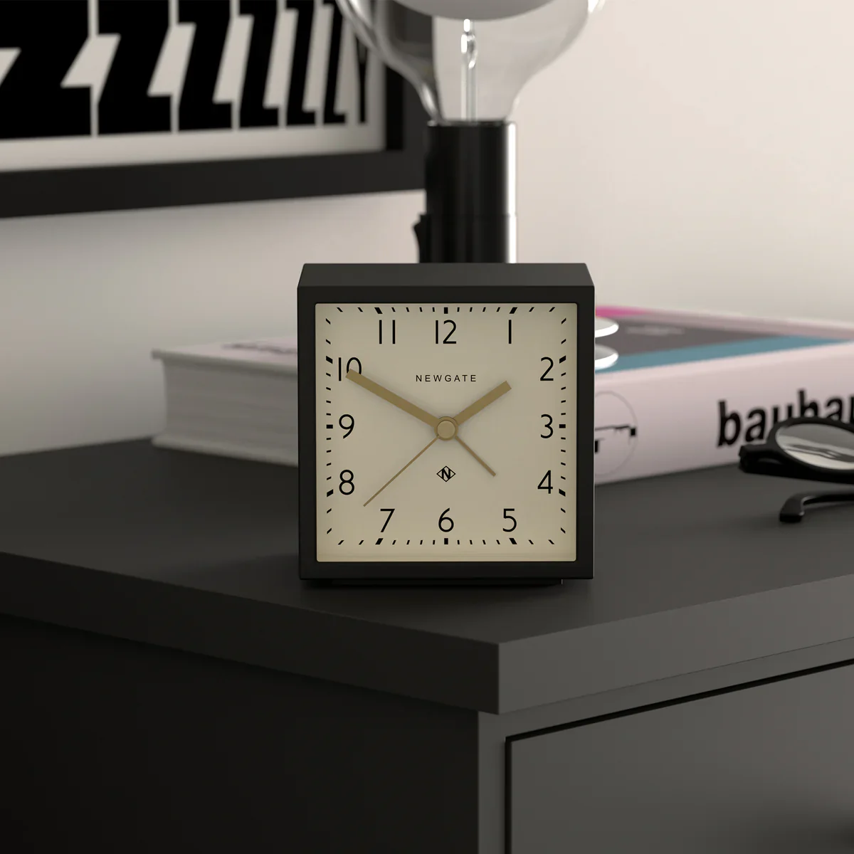 Newgate Equinox alarm clock in black - Image 5