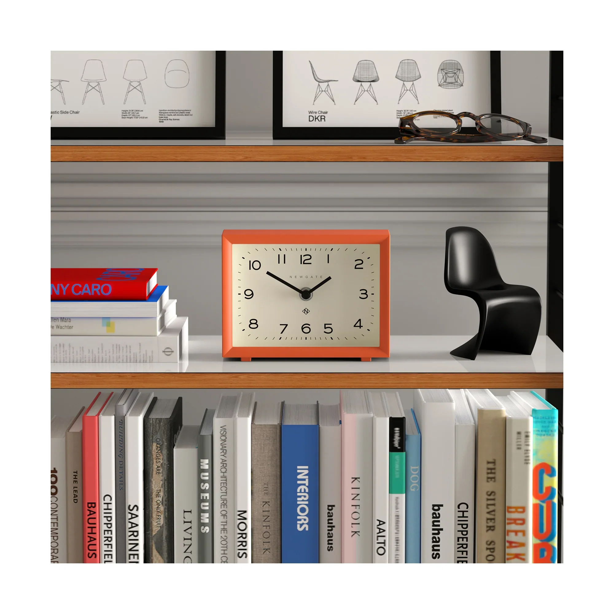 Newgate Henry mantel clock in pumpkin orange - Image 3