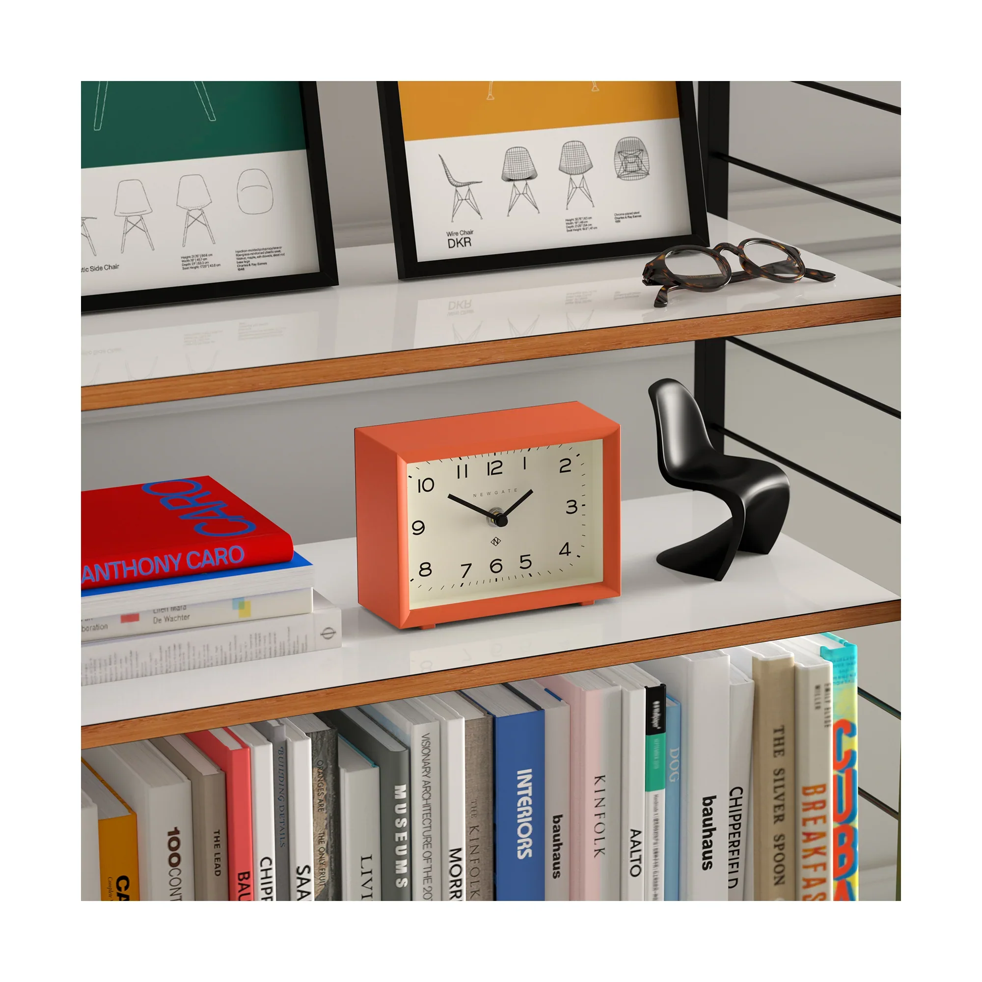 Newgate Henry mantel clock in pumpkin orange - Image 4