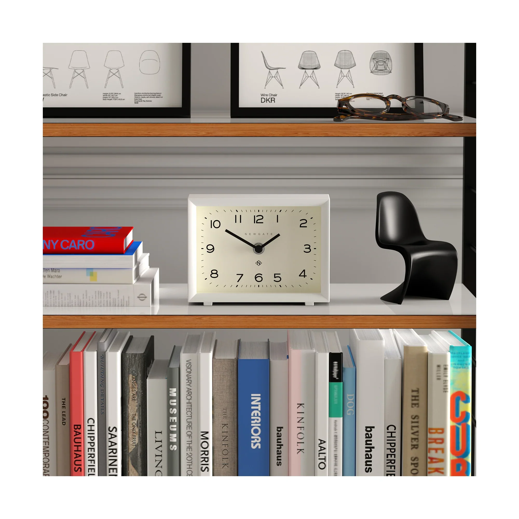Newgate Henry mantel clock in white - Image 3