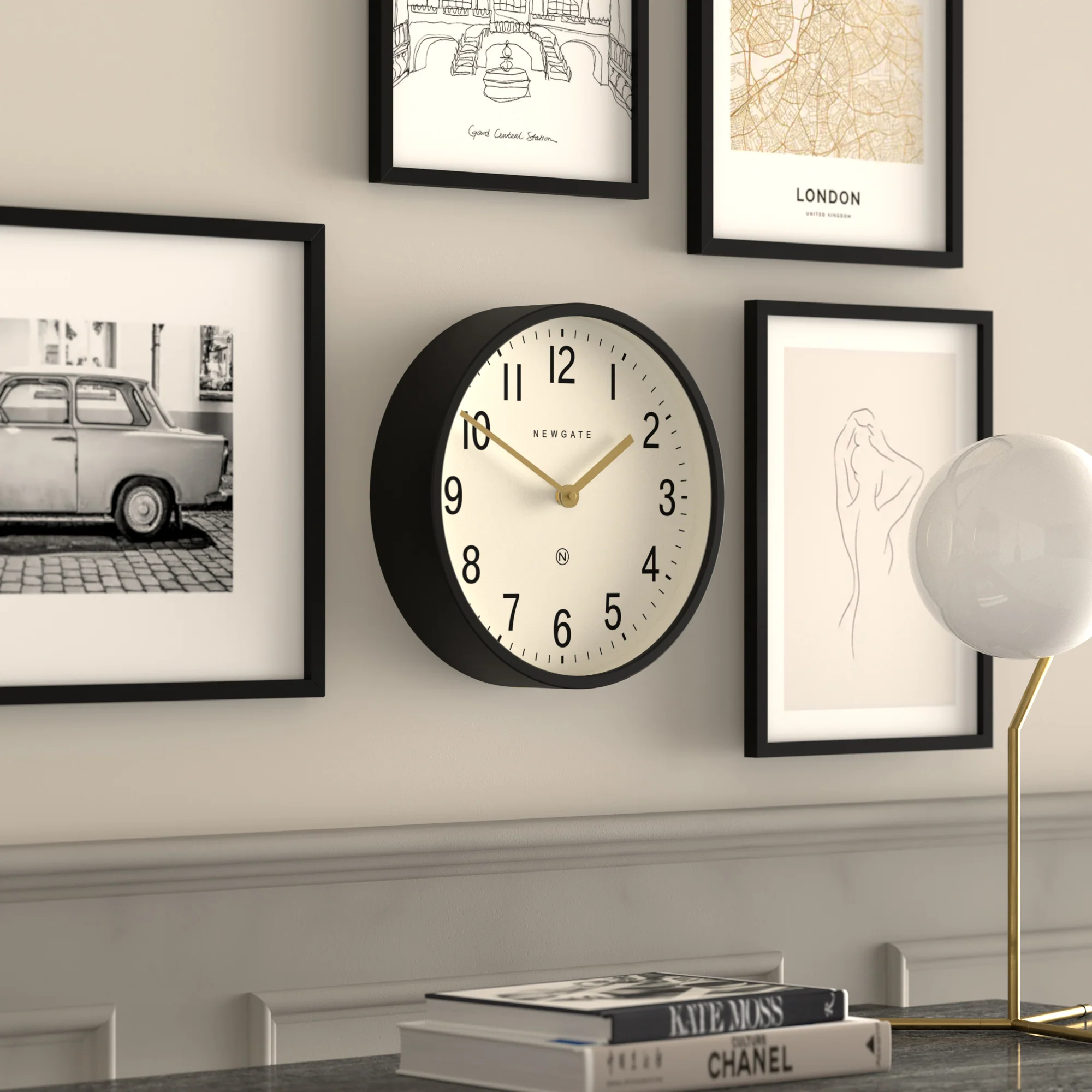 Newgate Master Edwards wall clock in black - Image 3
