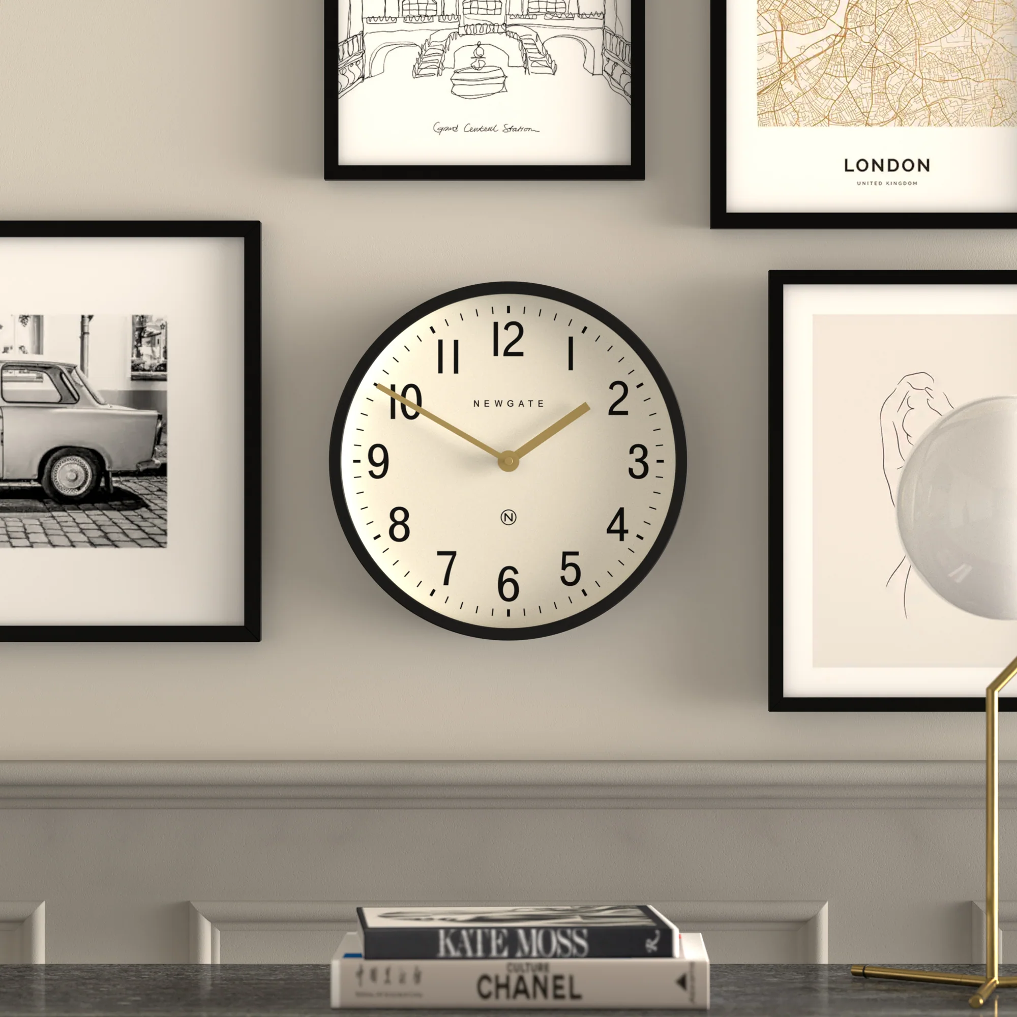 Newgate Master Edwards wall clock in black - Image 4