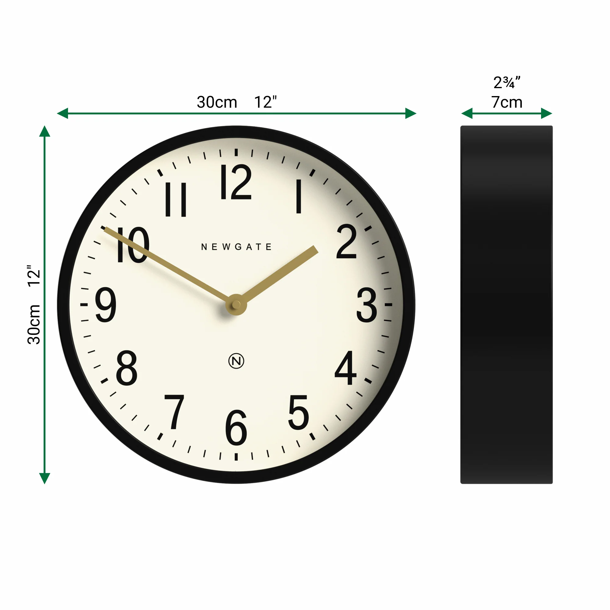 Newgate Master Edwards wall clock in black - Image 6