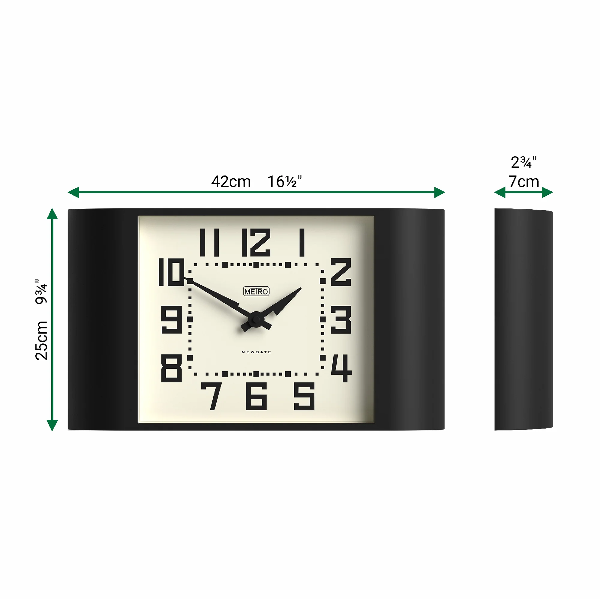 Newgate Metro wall clock in black - Image 5