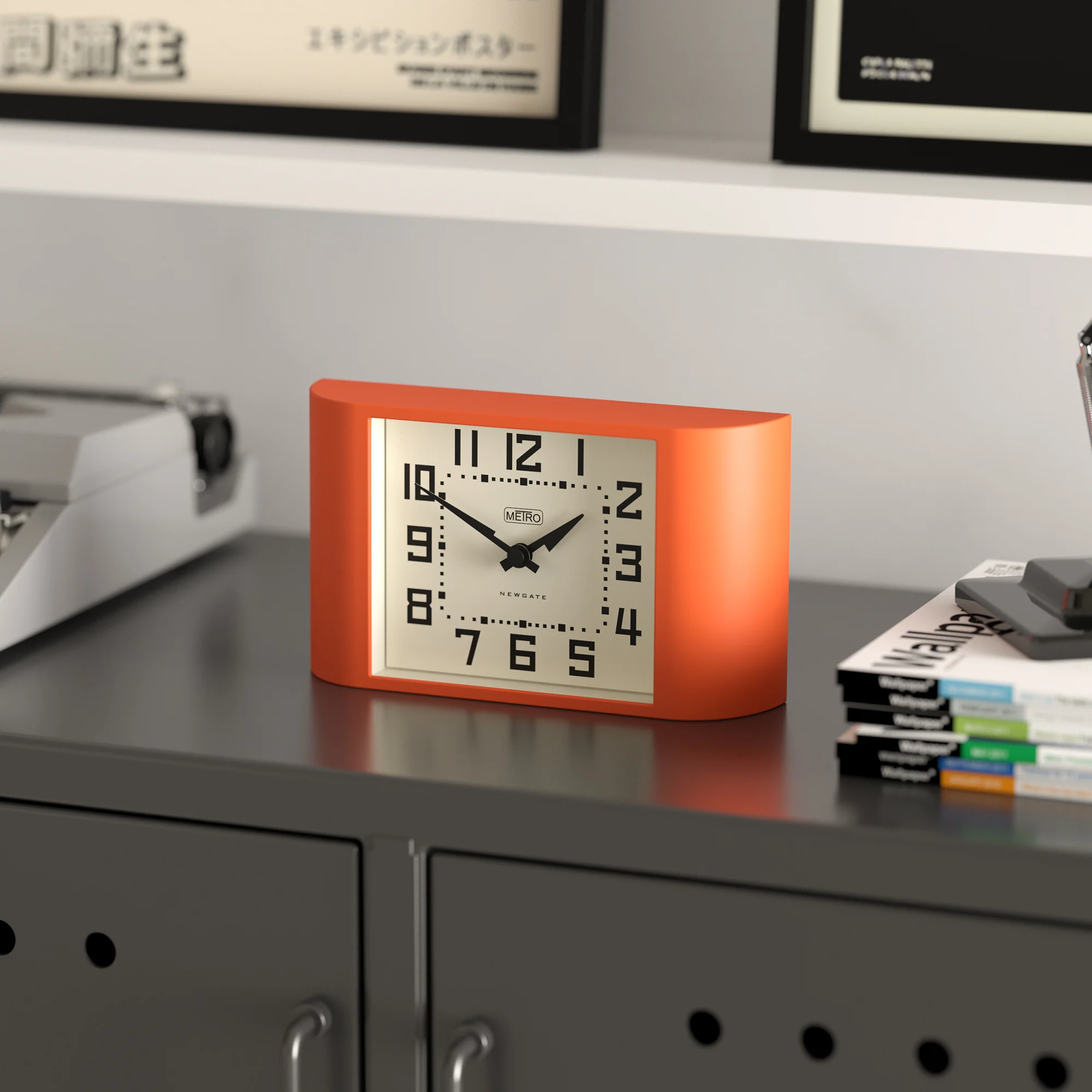 Newgate Mini Metro mantel clock in Pumpkin Orange - Image 4