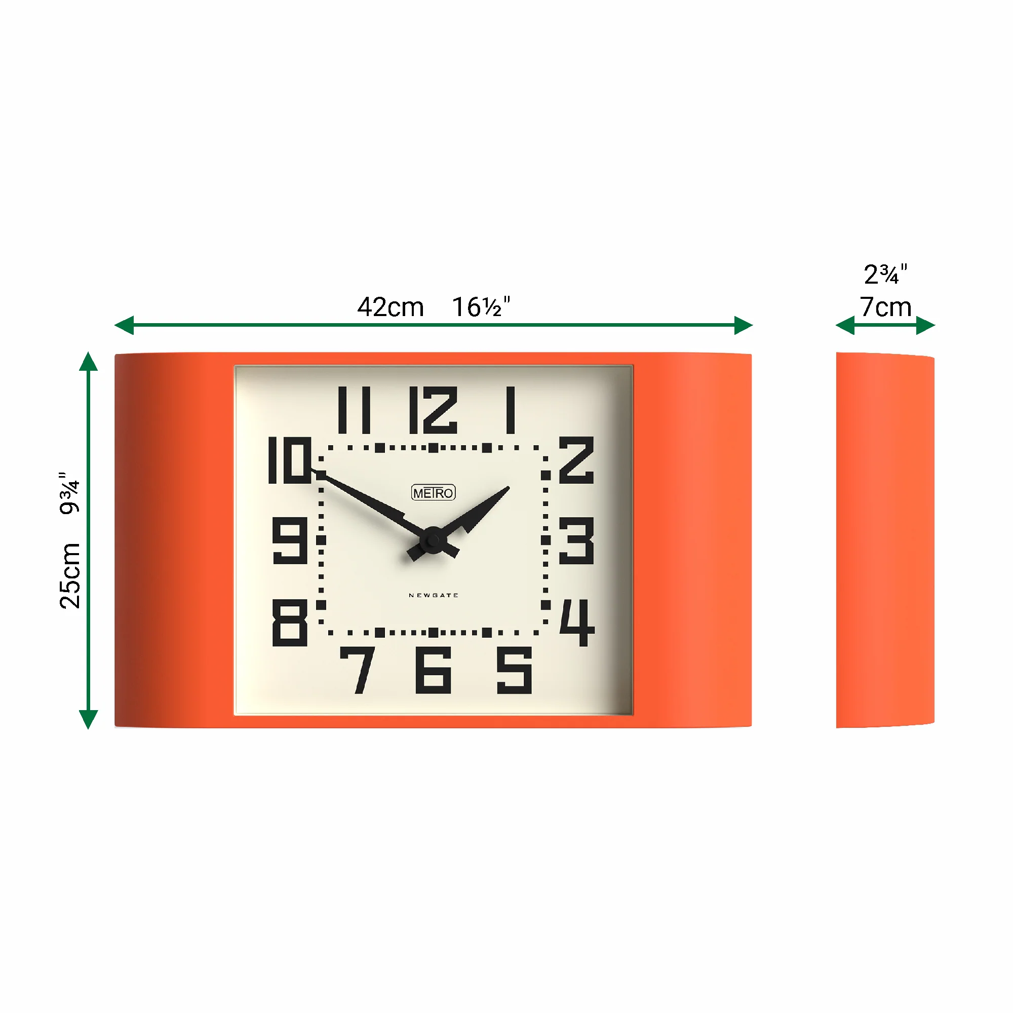 Newgate Metro wall clock in orange - Image 4