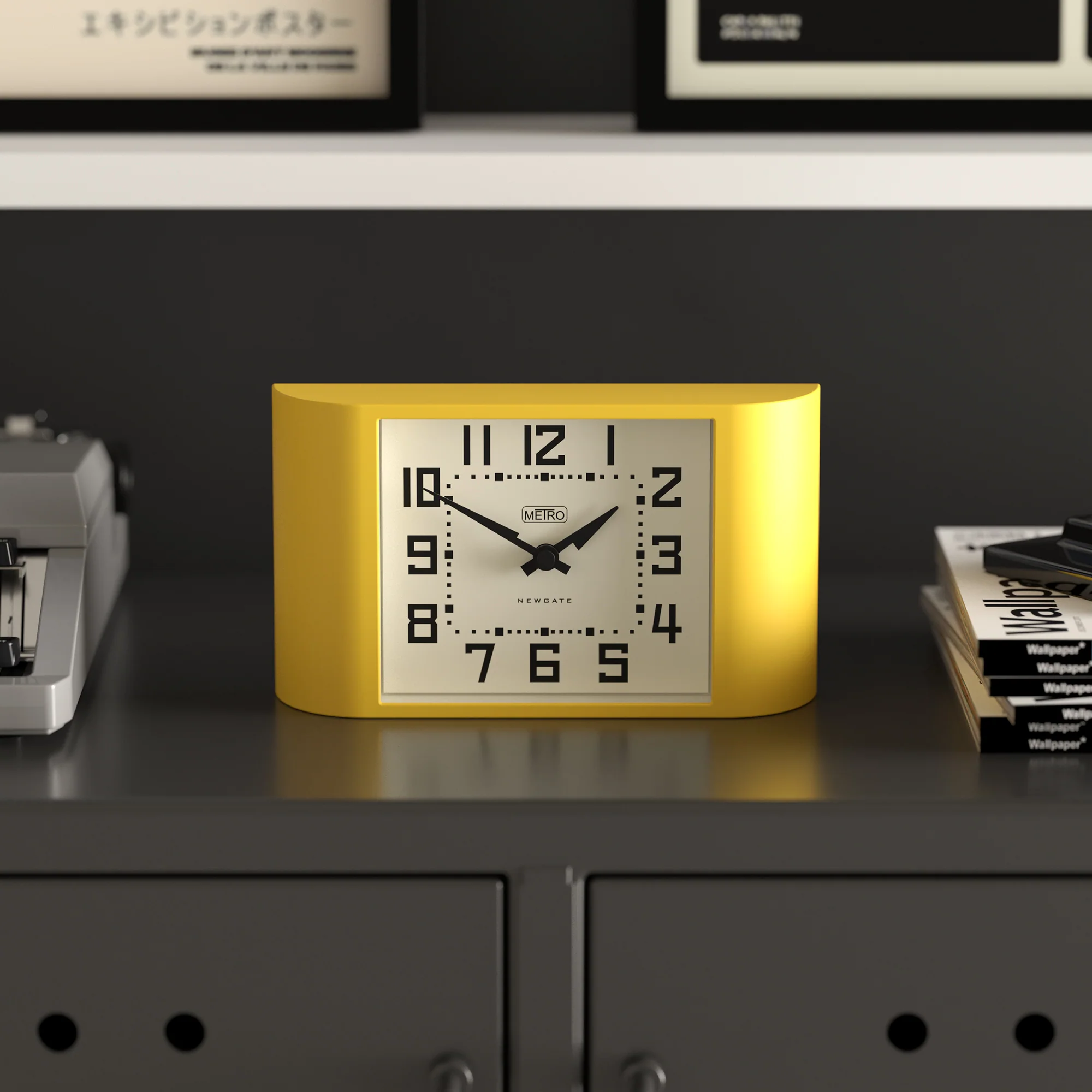 Newgate Mini Metro mantel clock in yellow - Image 3