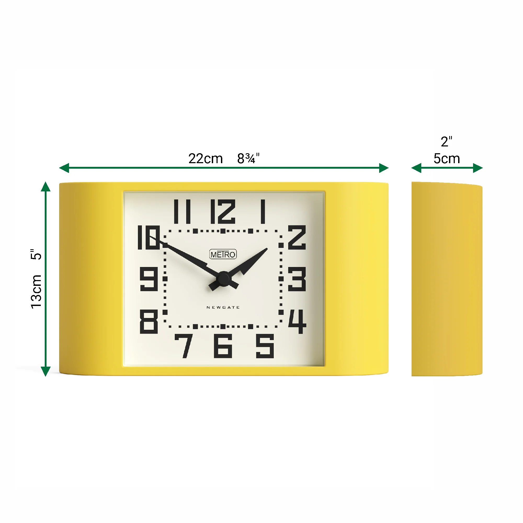 Newgate Mini Metro mantel clock in yellow - Image 5