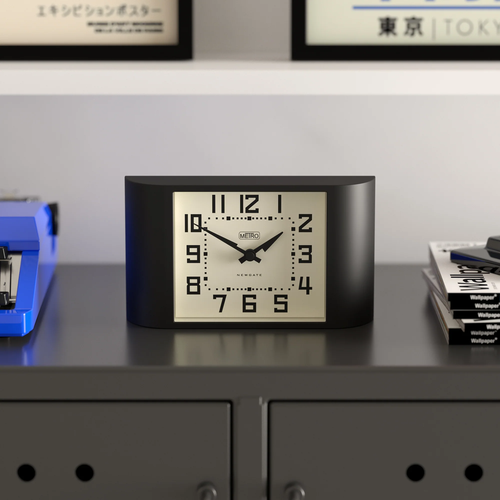 Newgate Mini Metro mantel clock in black - Image 3
