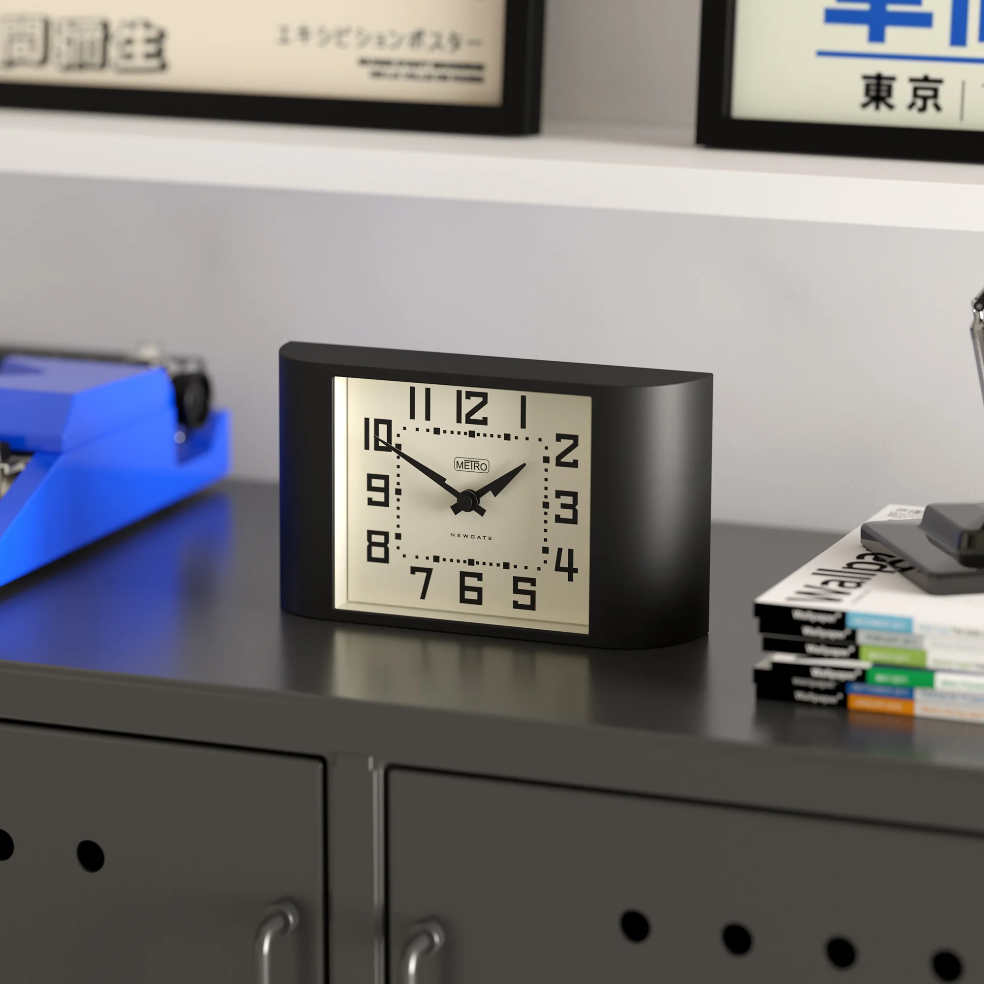 Newgate Mini Metro mantel clock in black - Image 4
