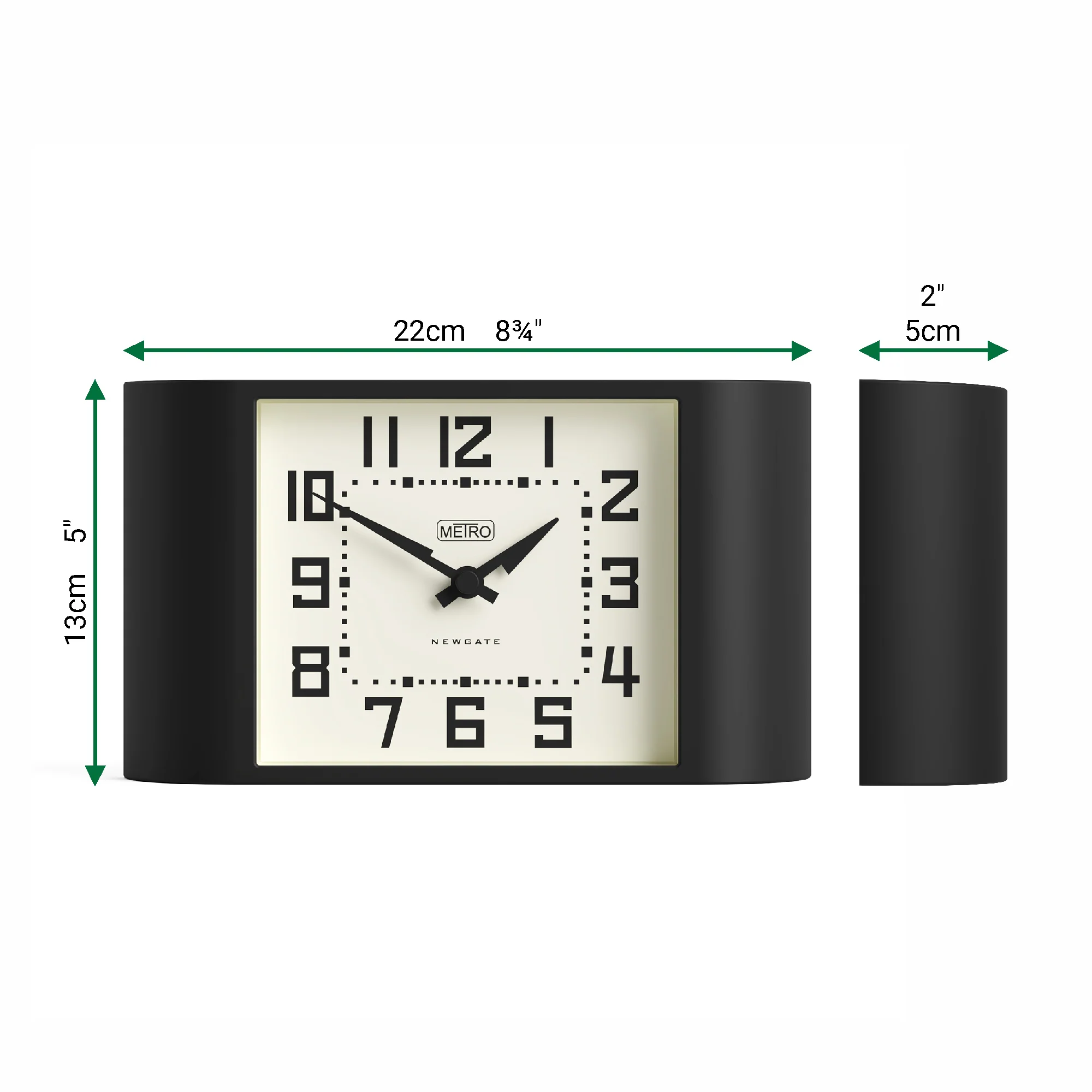 Newgate Mini Metro mantel clock in black - Image 6