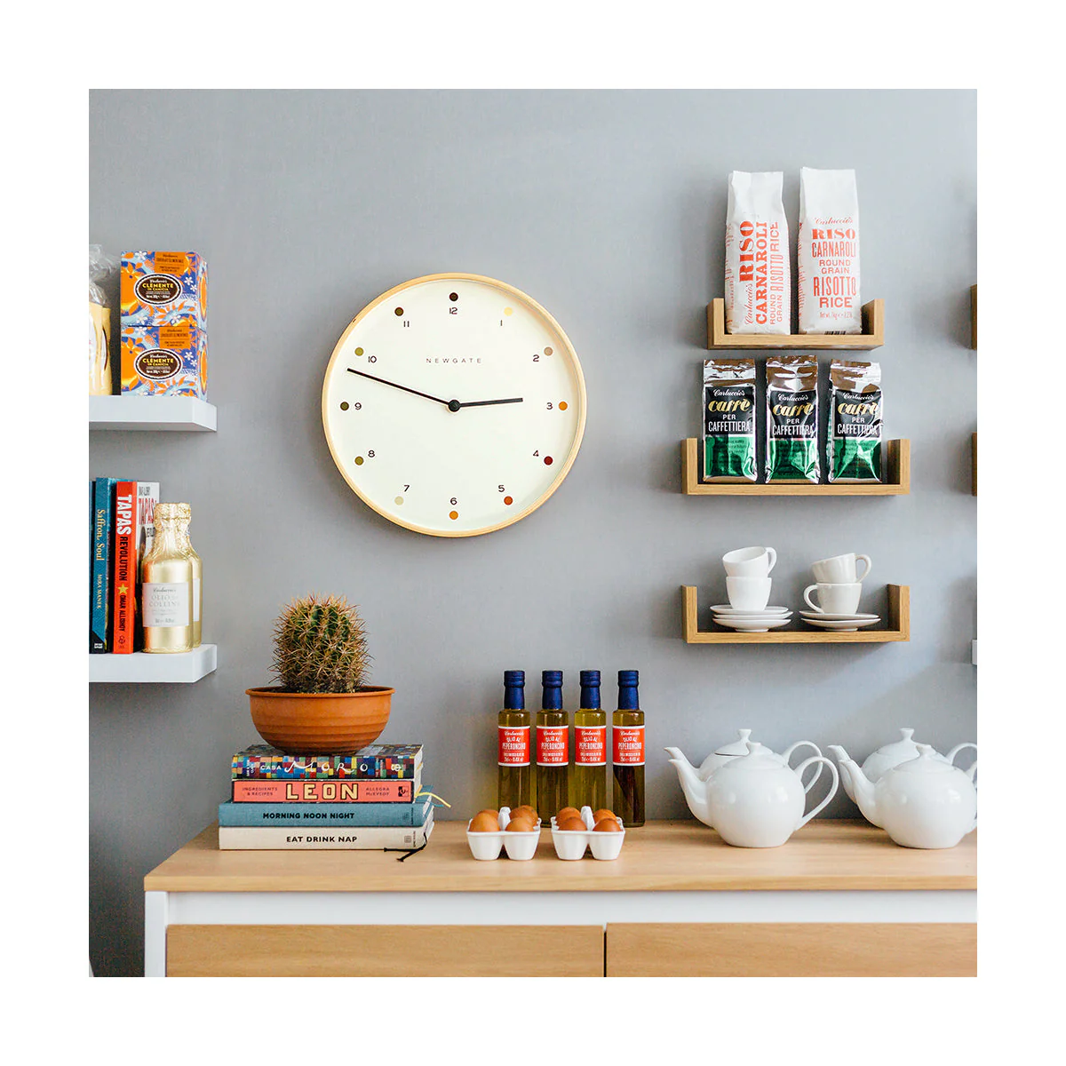 Newgate Mr Clarke Dot Wall Clock in Light Plywood - Image 3