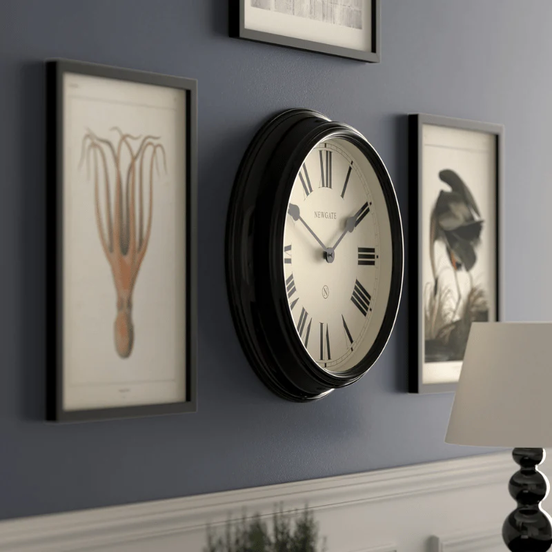Newgate Notting Hill wall clock in gloss black - Image 6