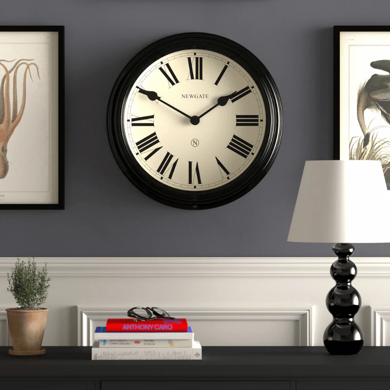 Newgate Notting Hill wall clock in gloss black - Image 7