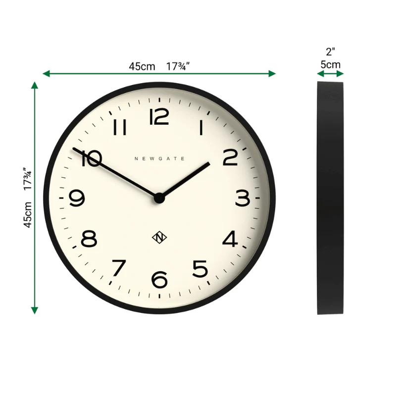 Newgate Number Two Echo Wall Clock in Black - Image 4