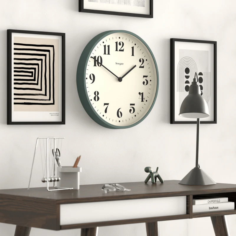 Newgate Number Two Theatre Wall Clock in Aspergus Green - Image 5