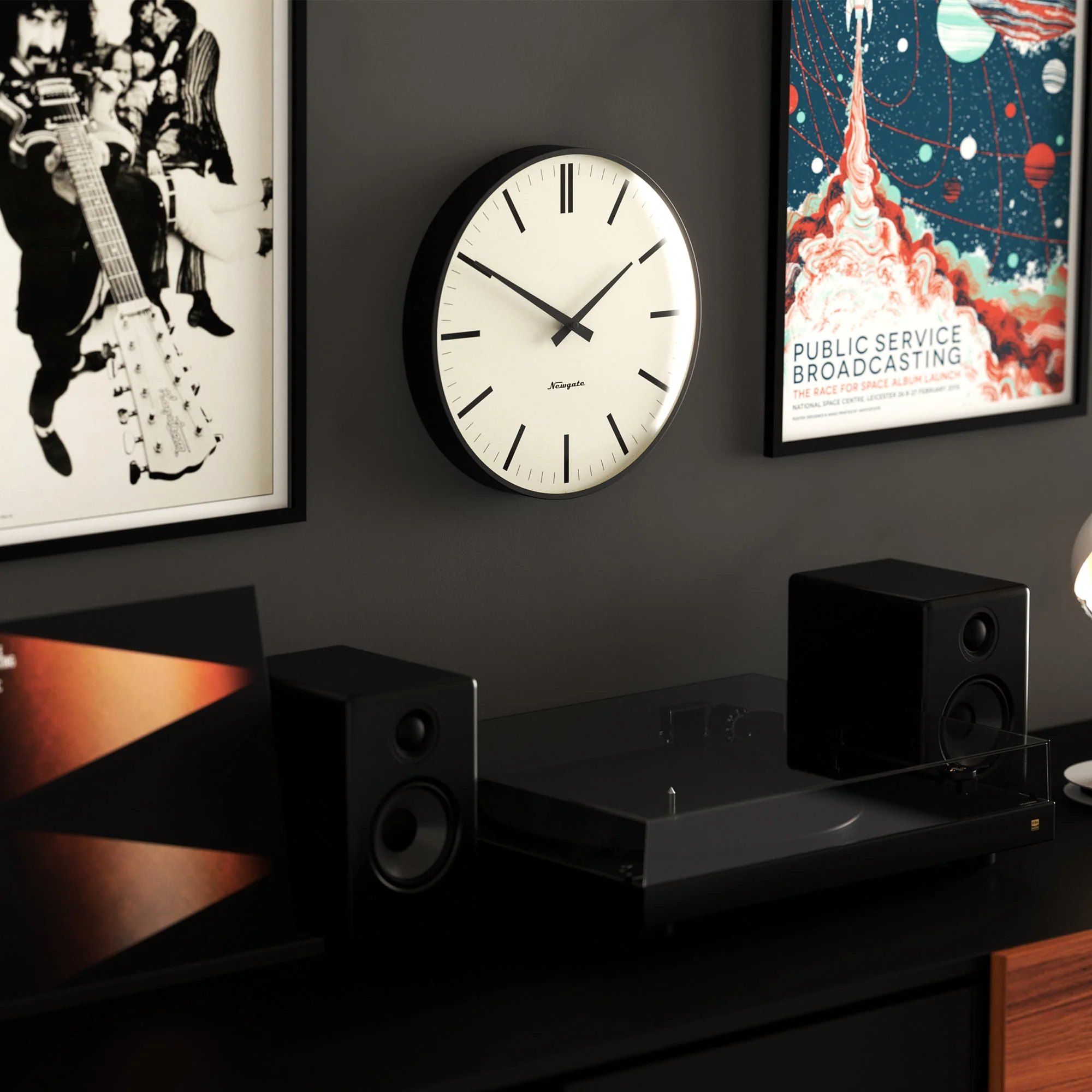 Newgate Radio City Wall Clock in Black - Image 5