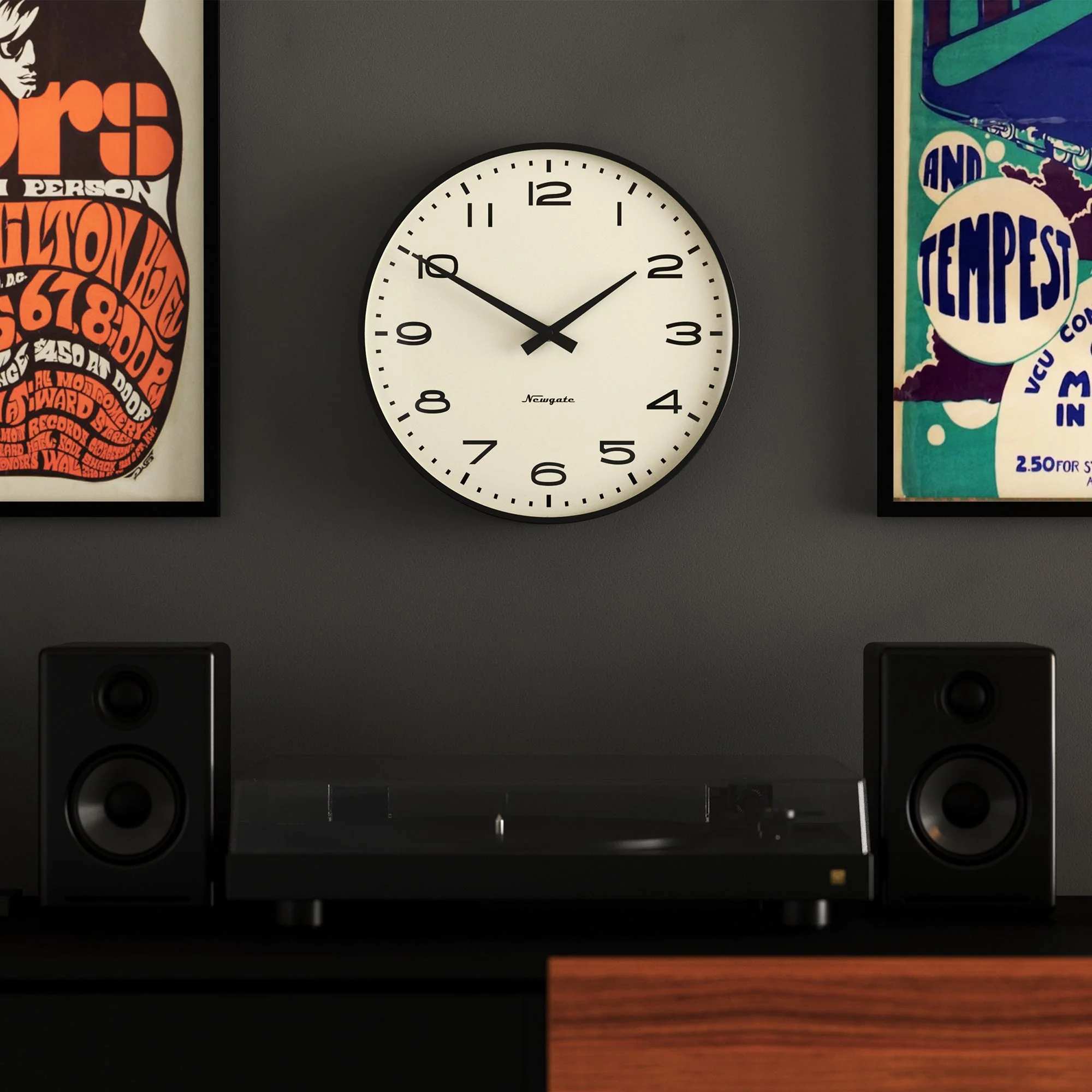 Newgate Radio City Wall Clock in Black - Image 4