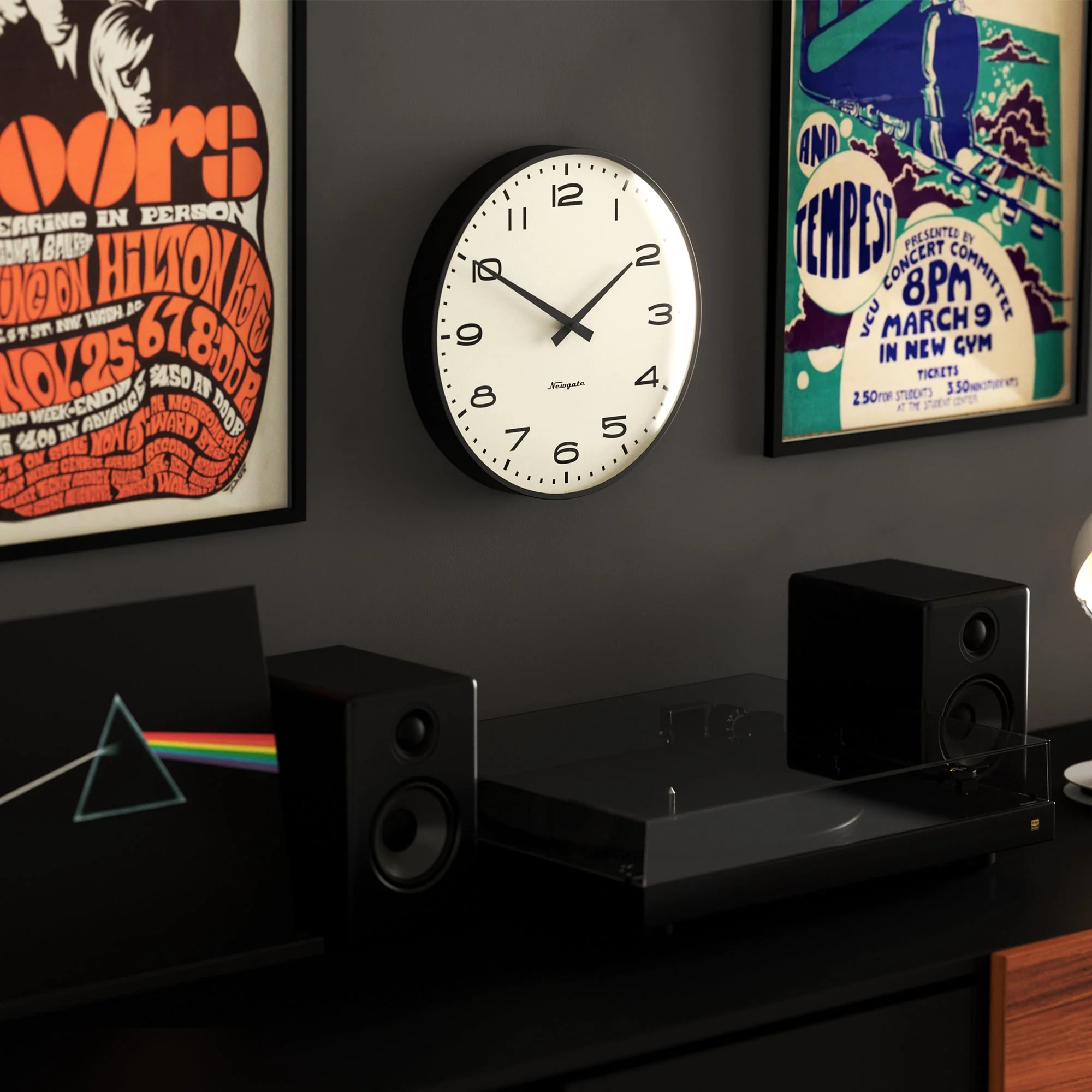 Newgate Radio City Wall Clock in Black - Image 5