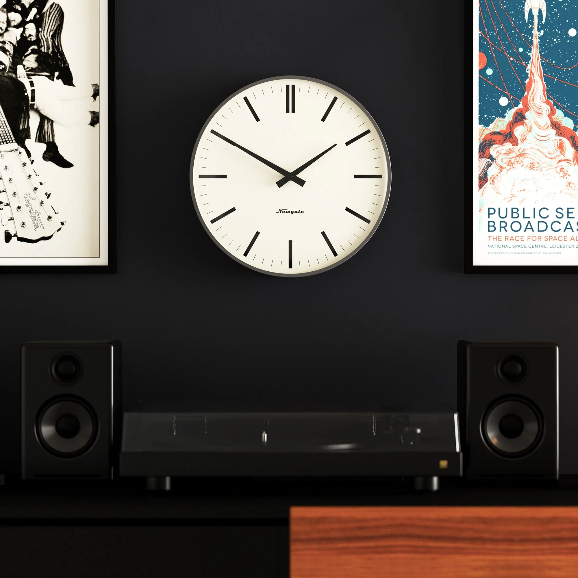 Newgate Radio City Wall Clock in Blizzard Grey - Image 4