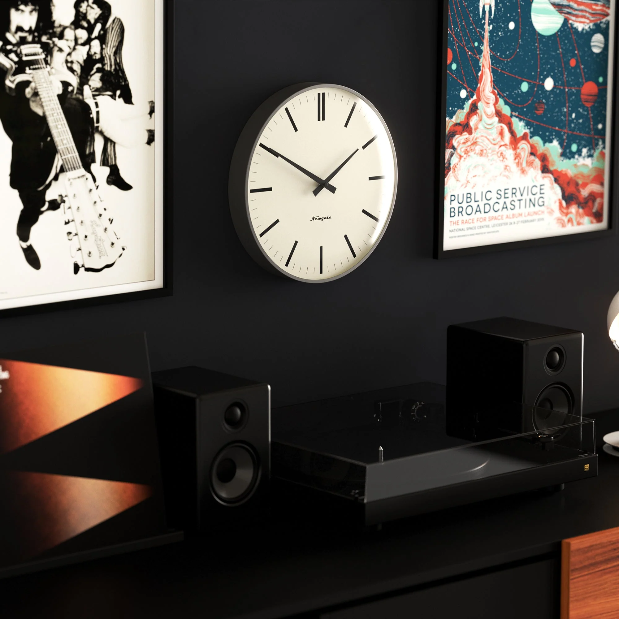 Newgate Radio City Wall Clock in Blizzard Grey - Image 5