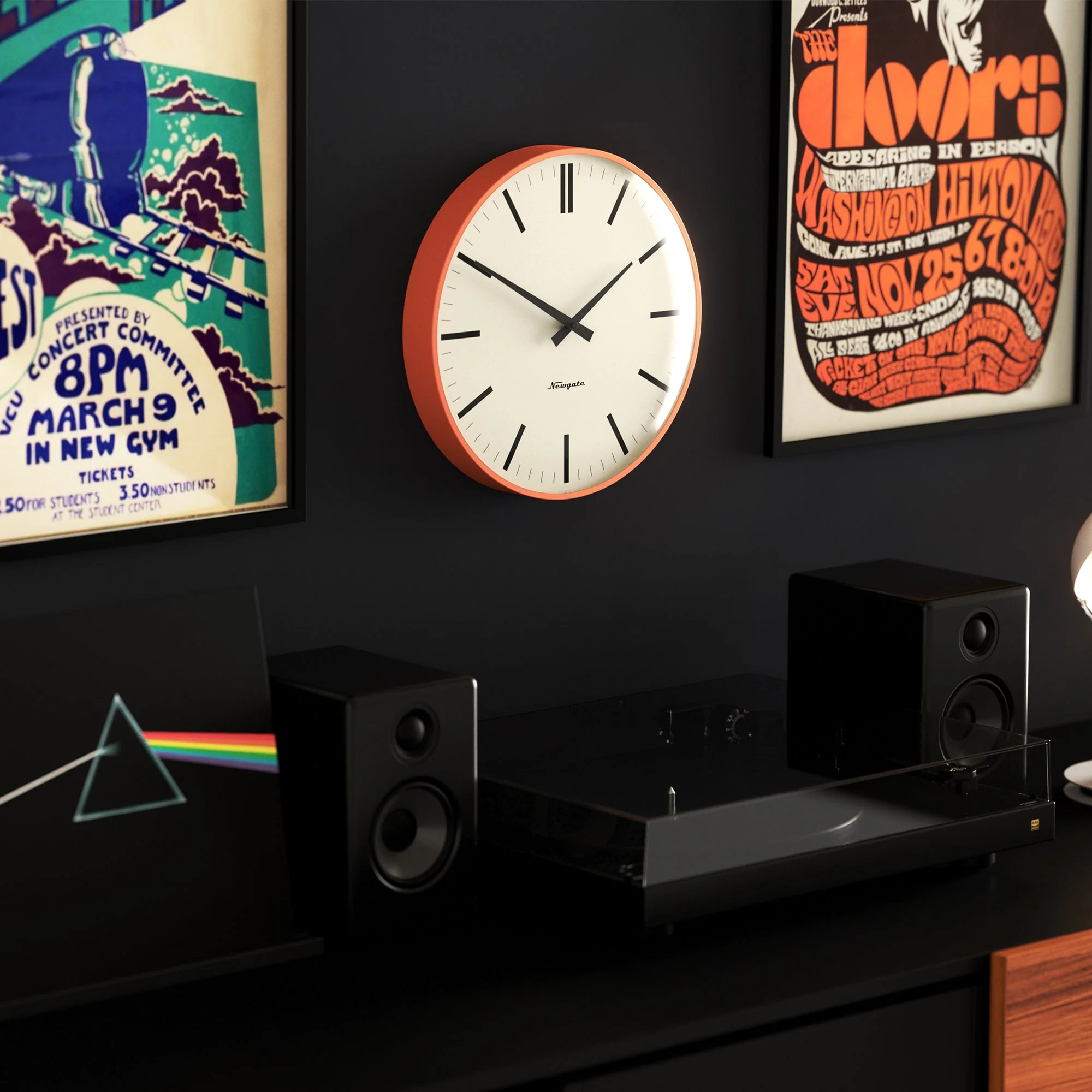 Newgate Radio City Wall Clock in Pumpkin Orange - Image 5