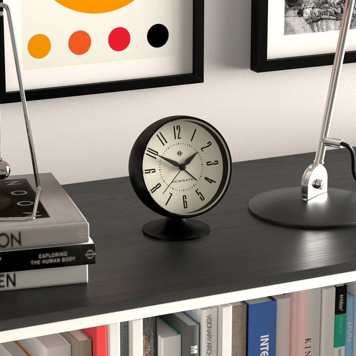 Newgate Spheric alarm clock in black - Image 3