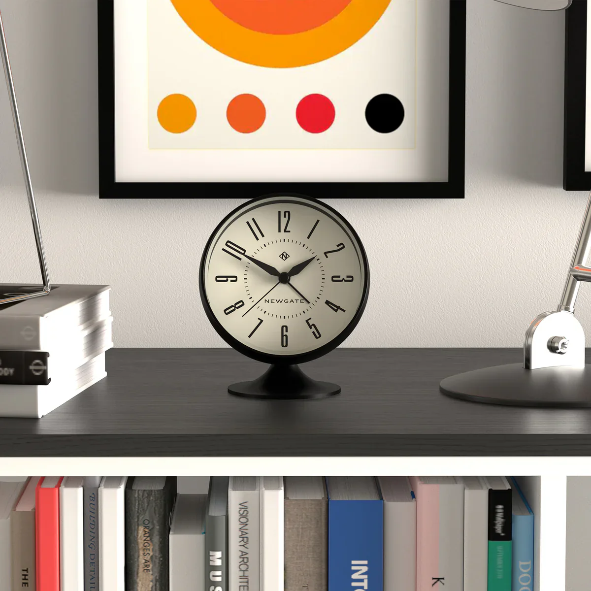 Newgate Spheric alarm clock in black - Image 4