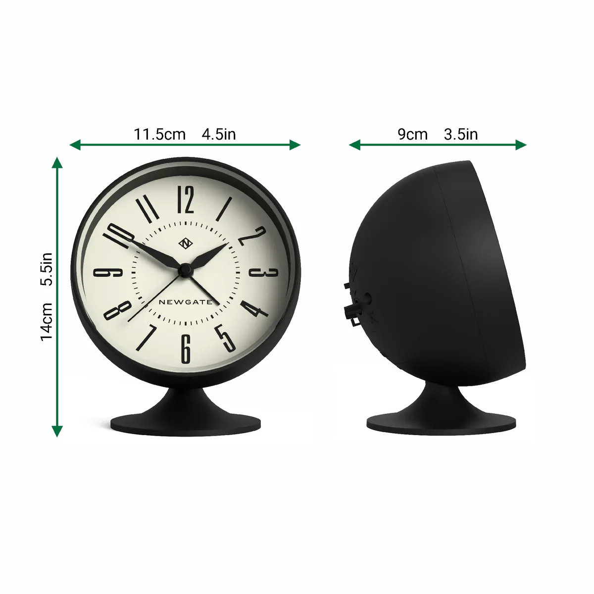 Newgate Spheric alarm clock in black - Image 6