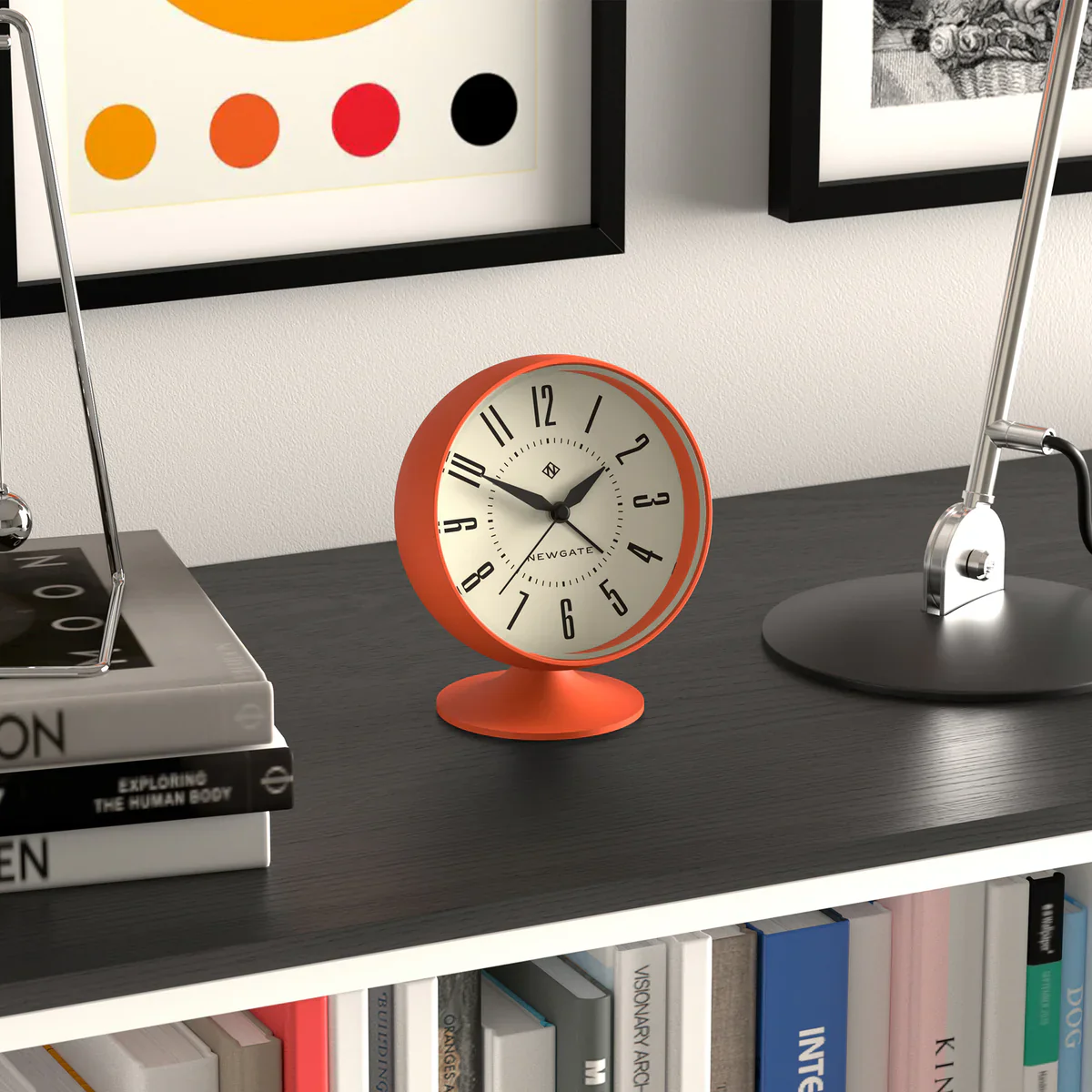 Newgate Spheric alarm clock in orange - Image 3