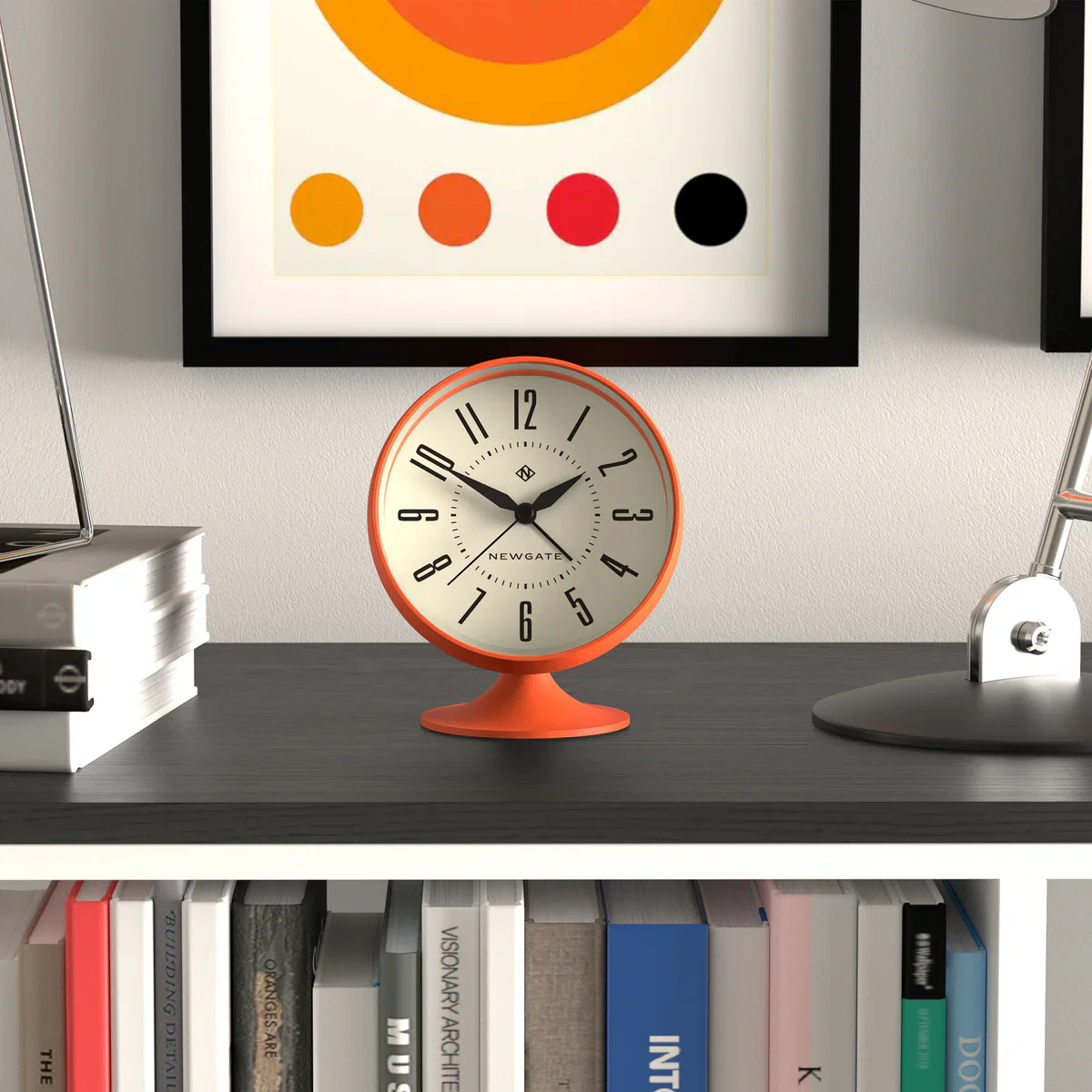 Newgate Spheric alarm clock in orange - Image 4