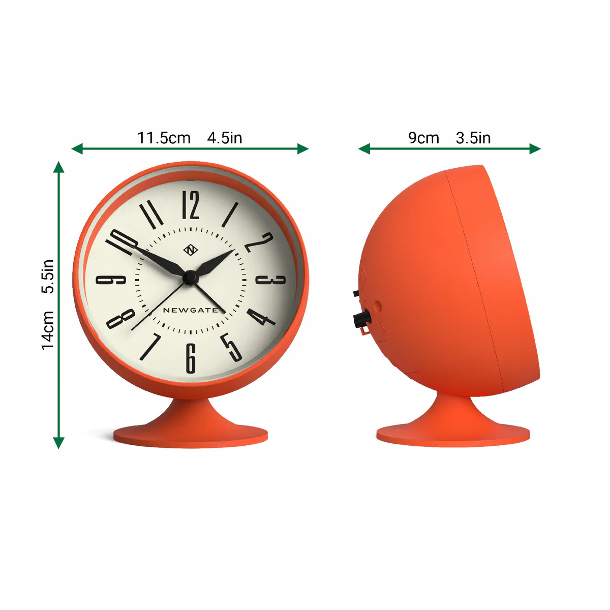 Newgate Spheric alarm clock in orange - Image 5
