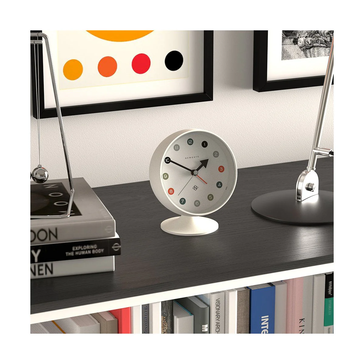 Newgate Spheric Alarm Clock in White - Image 3