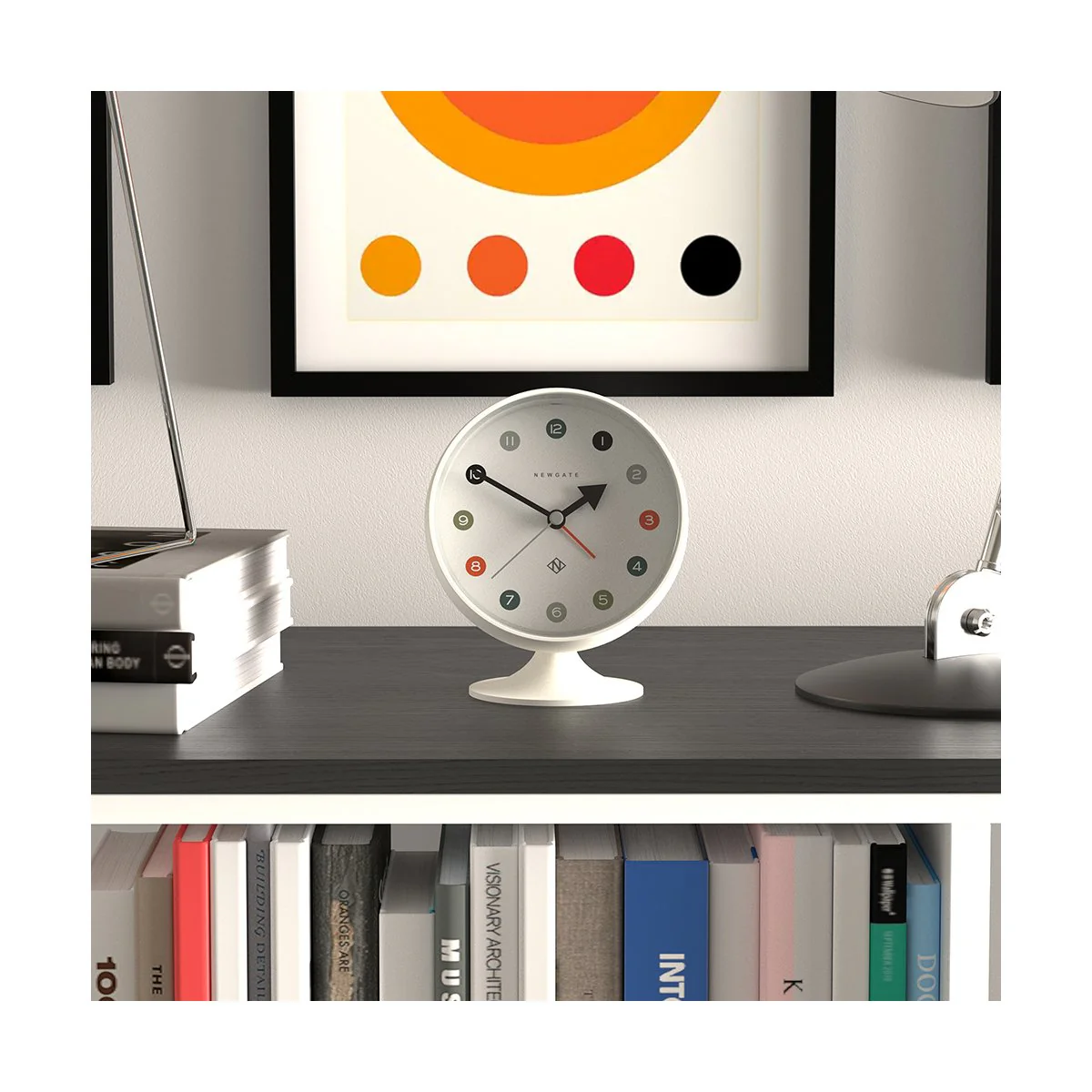 Newgate Spheric Alarm Clock in White - Image 4