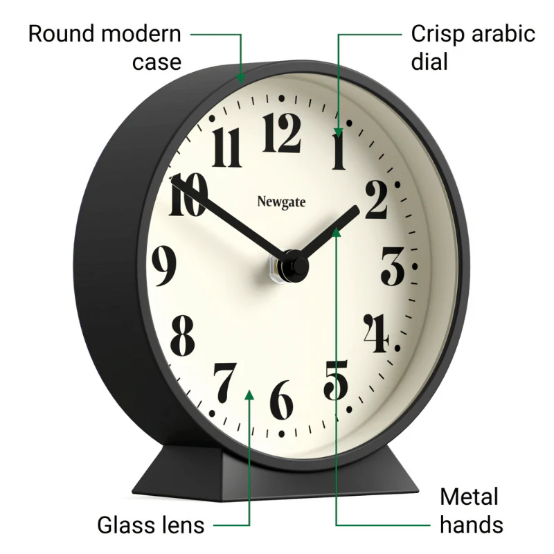 Newgate Theatre Mantel Clock in Black - Image 5