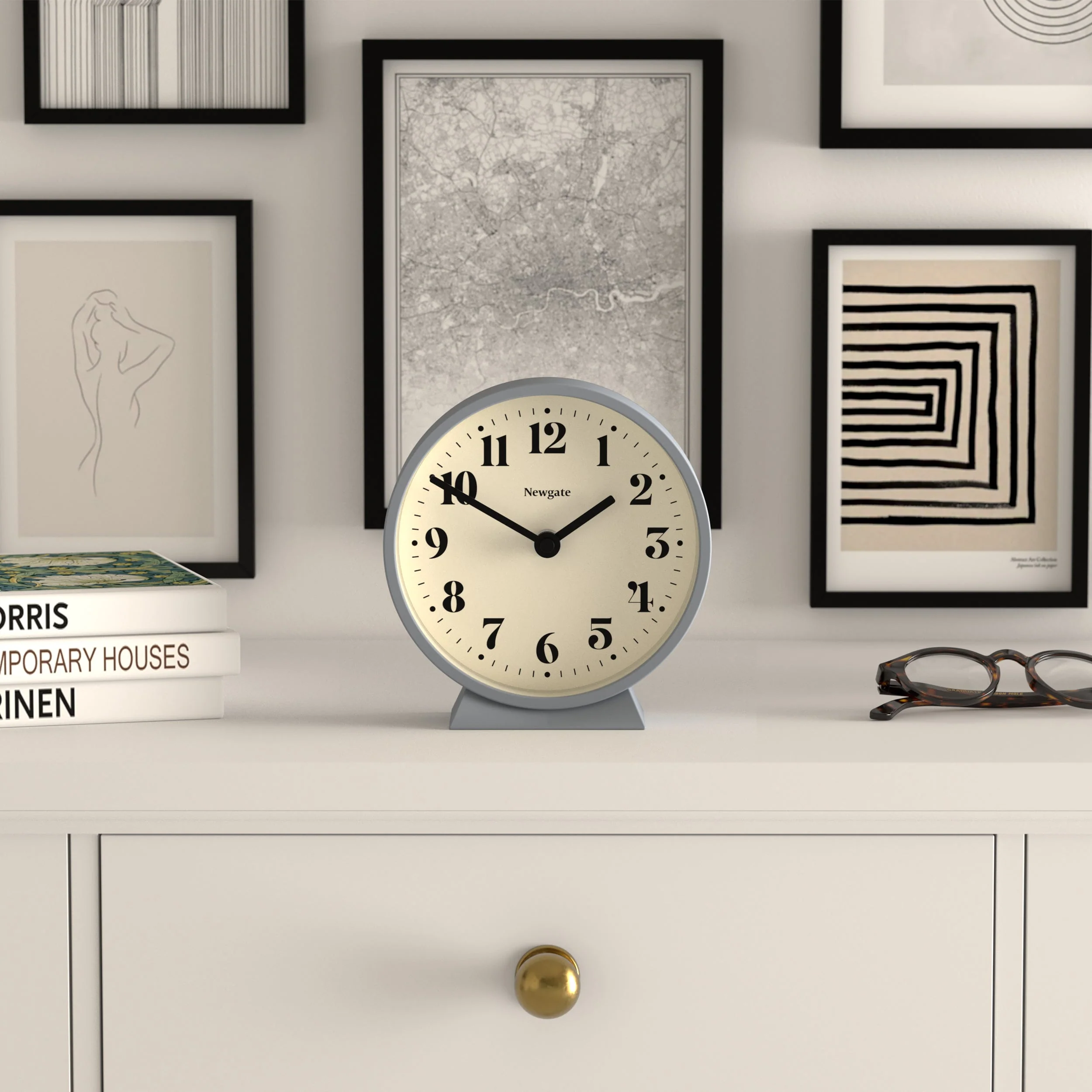 Newgate Theatre Mantel Clock in French Navy - Image 3