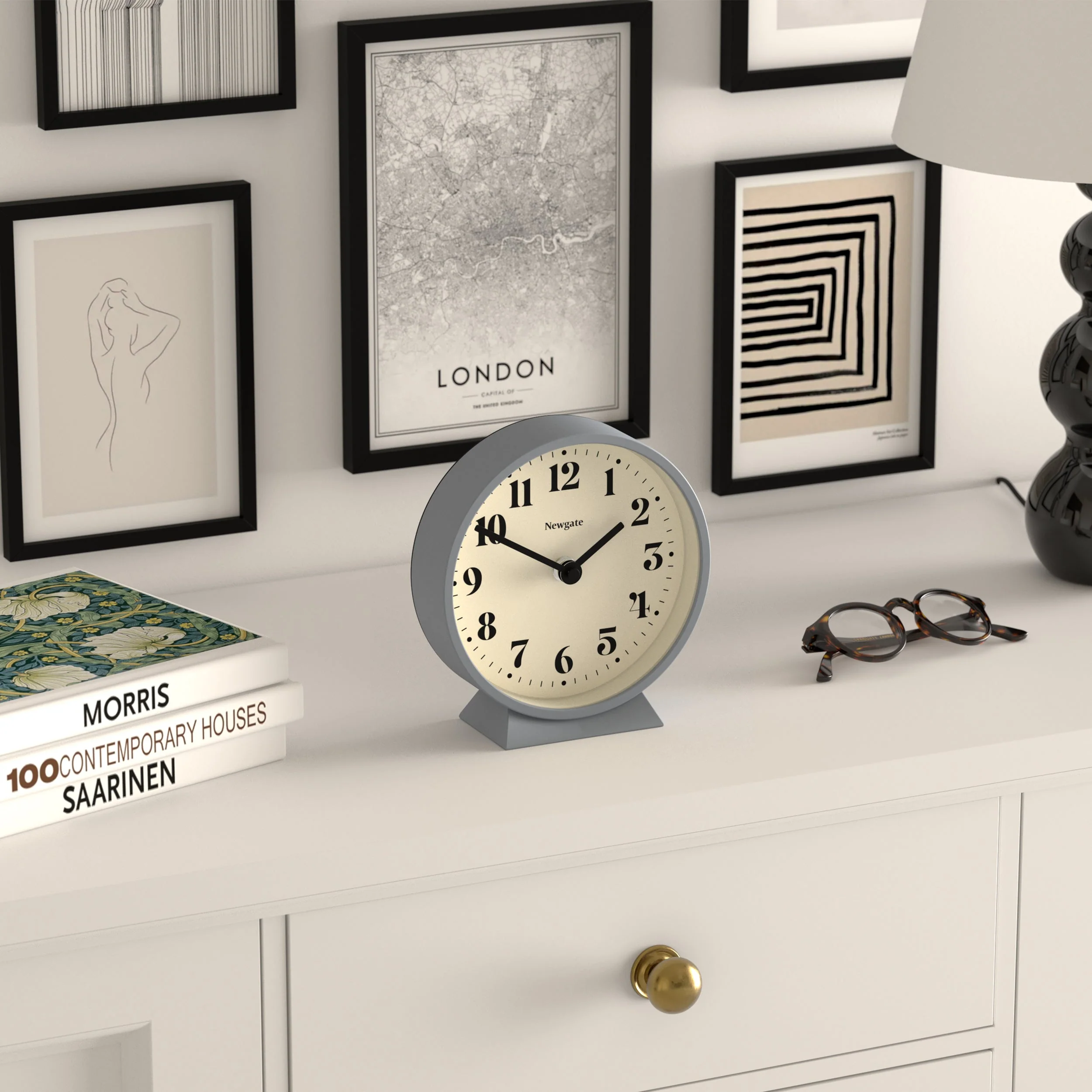 Newgate Theatre Mantel Clock in French Navy - Image 4