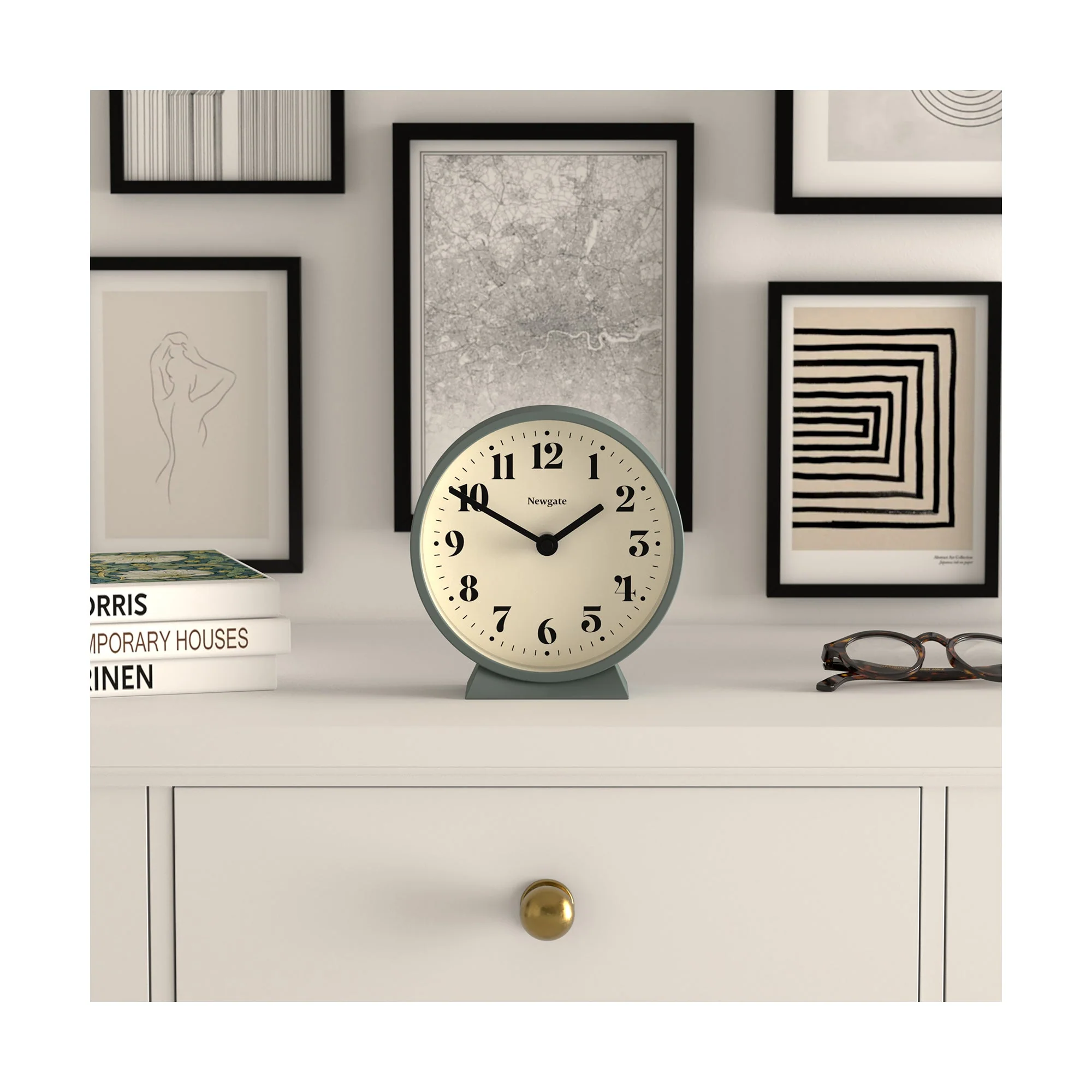 Newgate Theatre Mantel Clock in Green - Image 3