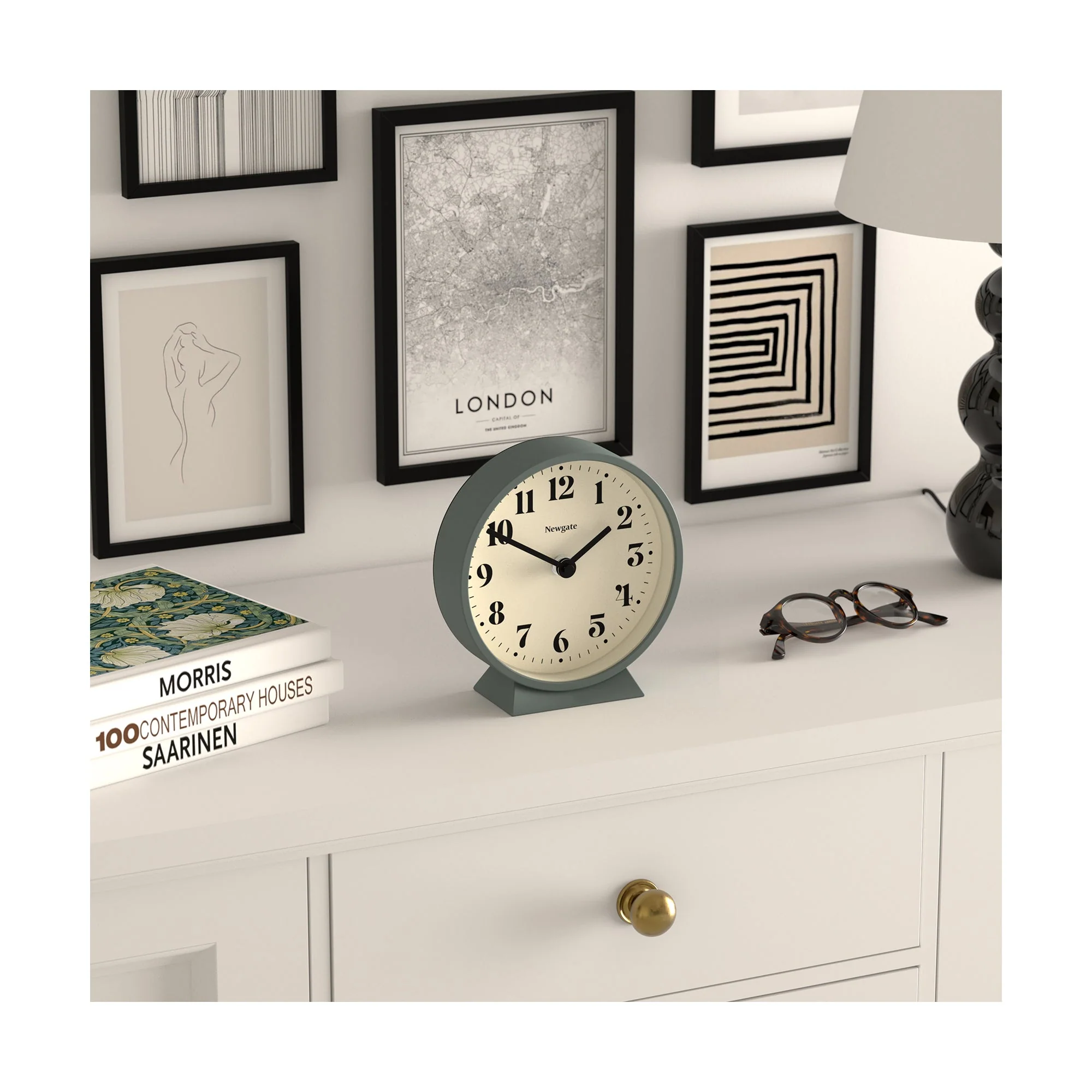 Newgate Theatre Mantel Clock in Green - Image 4
