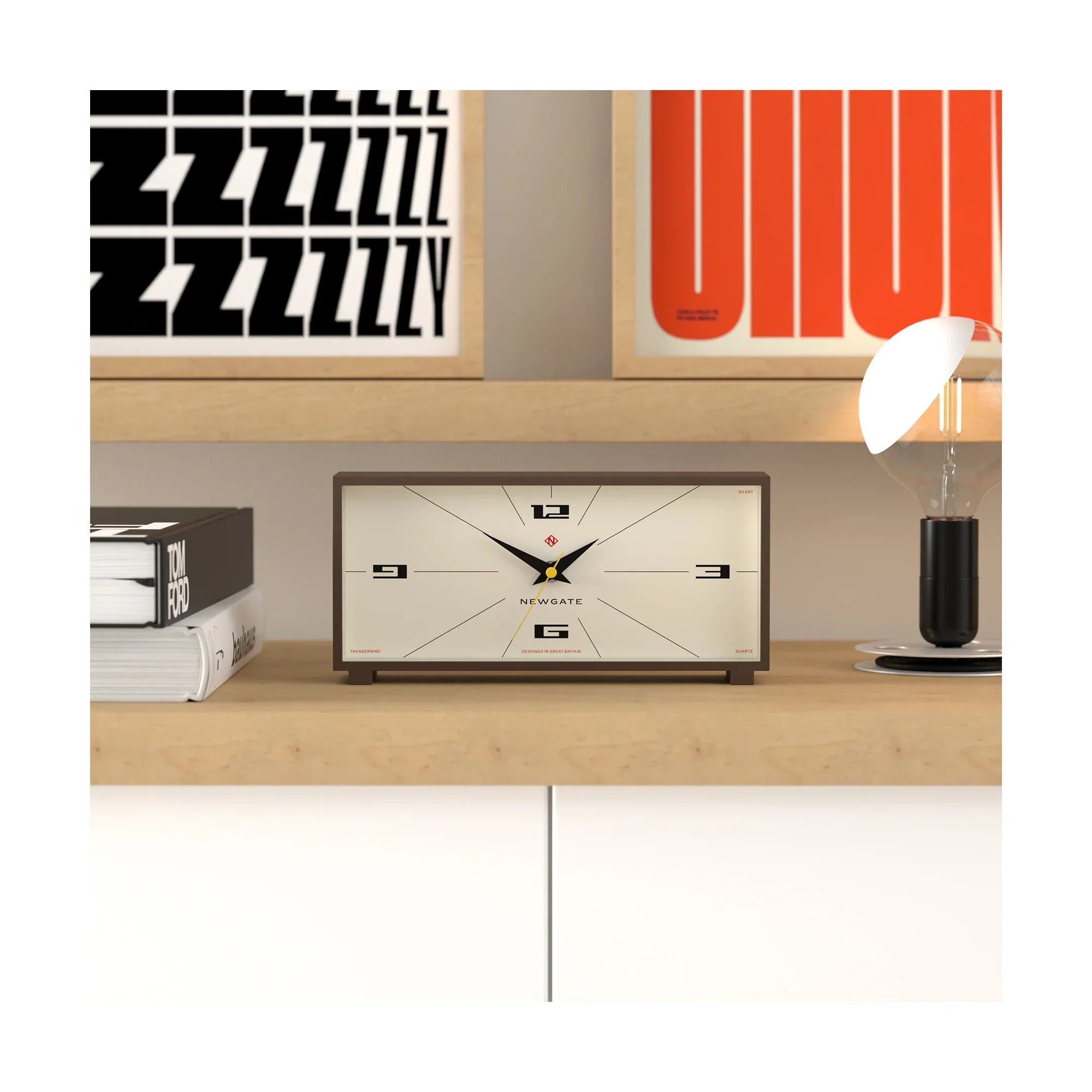Newgate Thunderbird mantel clock in brown - Image 3