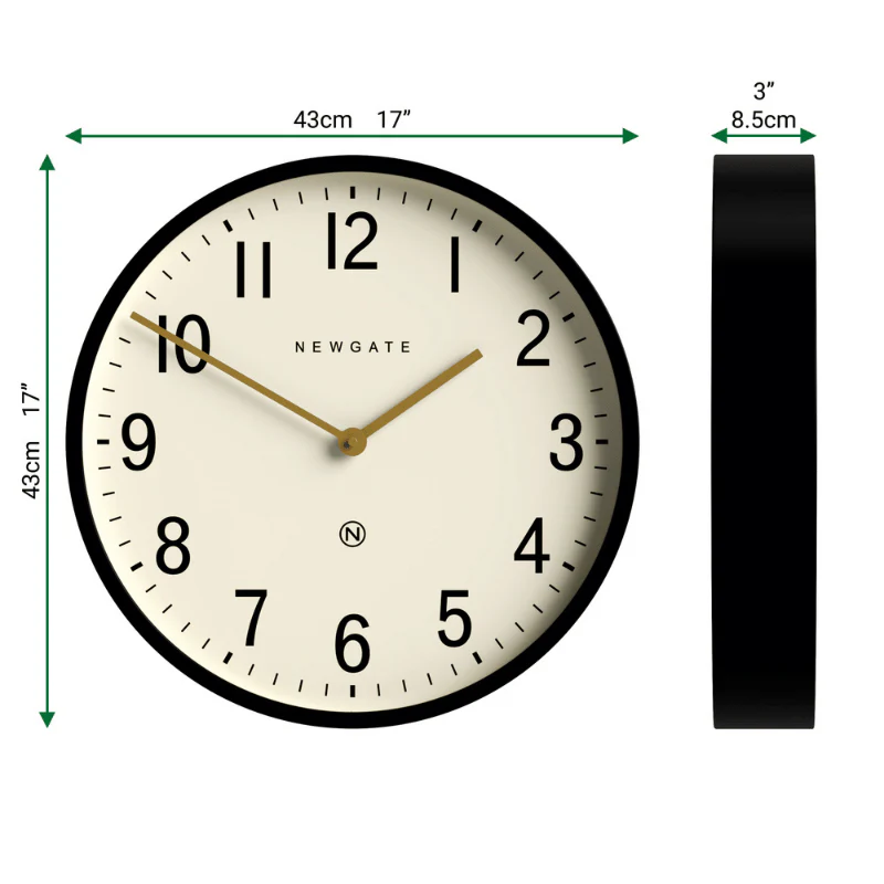 Newgate Universal Arabic wall clock in black - Image 4