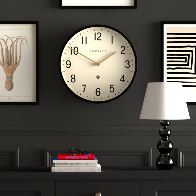 Newgate Universal Arabic wall clock in black - Image 6