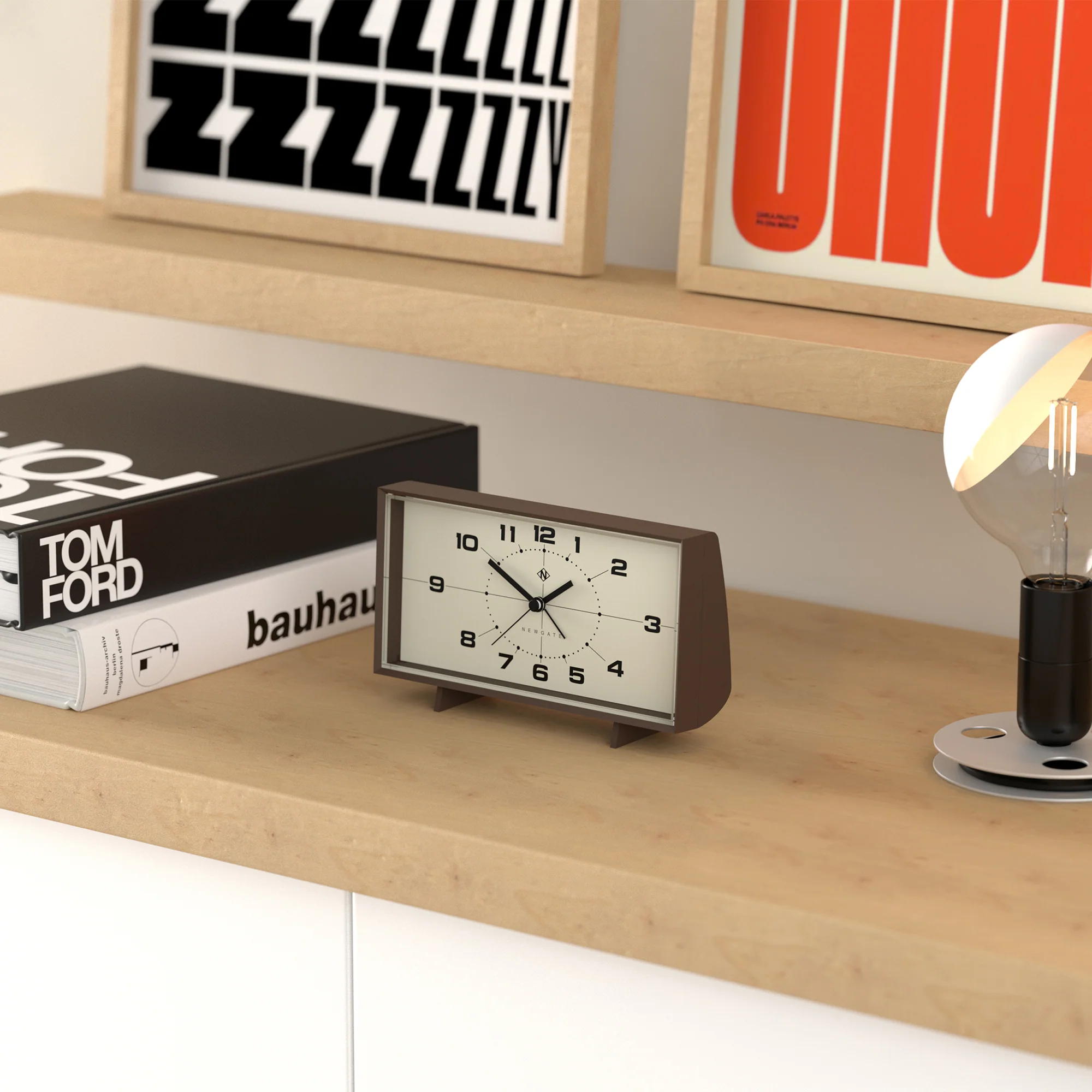 Newgate Wideboy Alarm Clock in Mocha Brown - Image 4