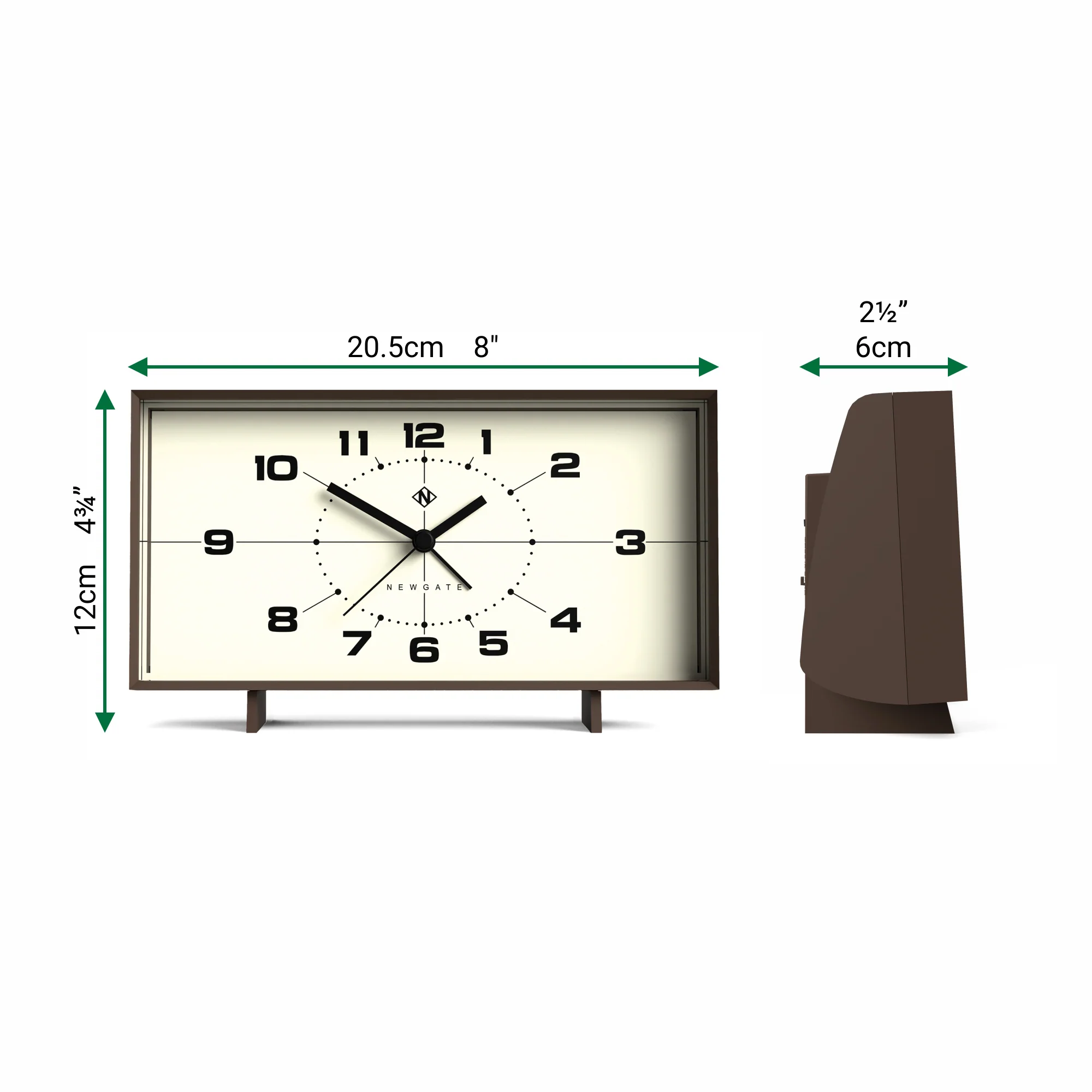 Newgate Wideboy Alarm Clock in Mocha Brown - Image 6