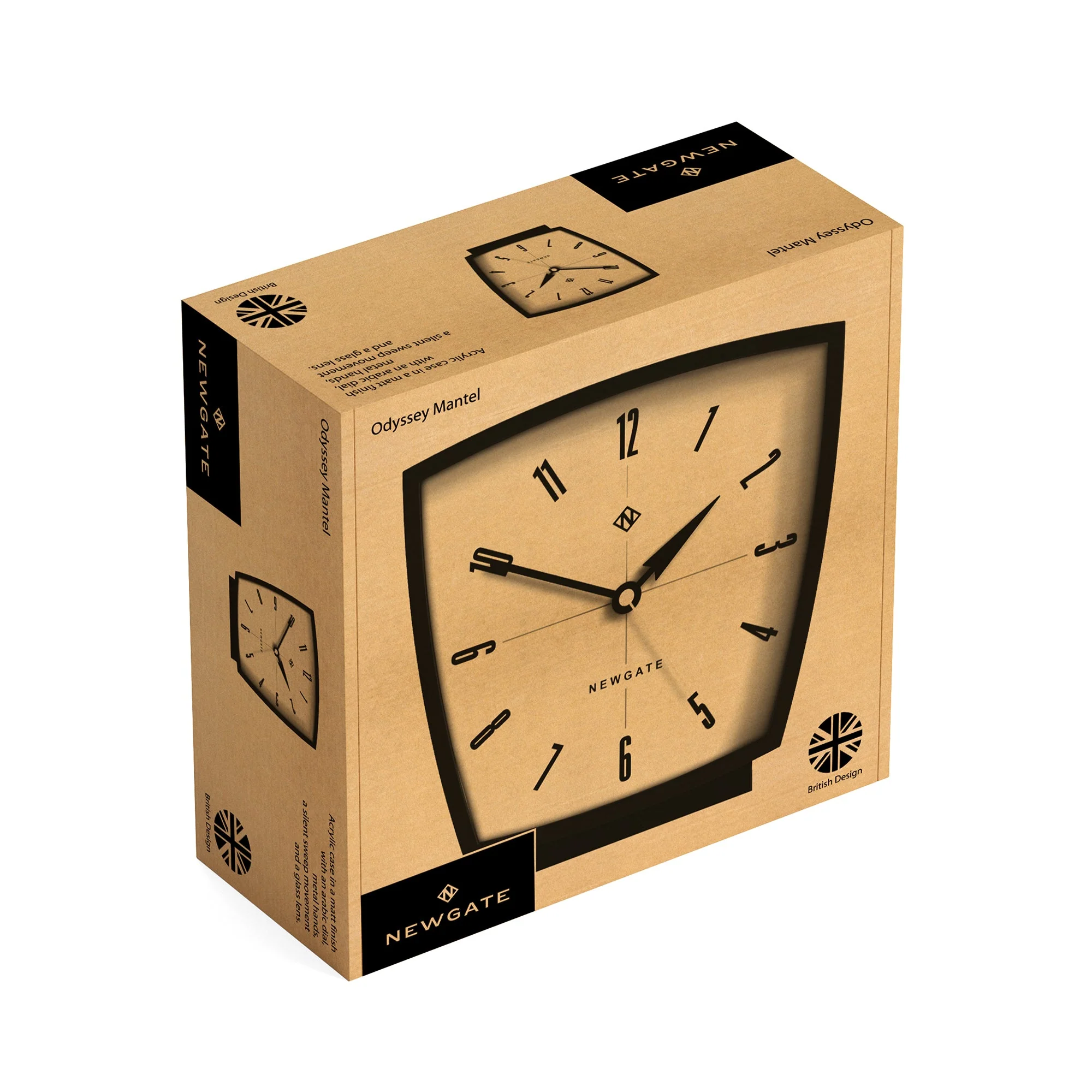Newgate Odyssey Mantel Mantel Clock in Black - Image 6