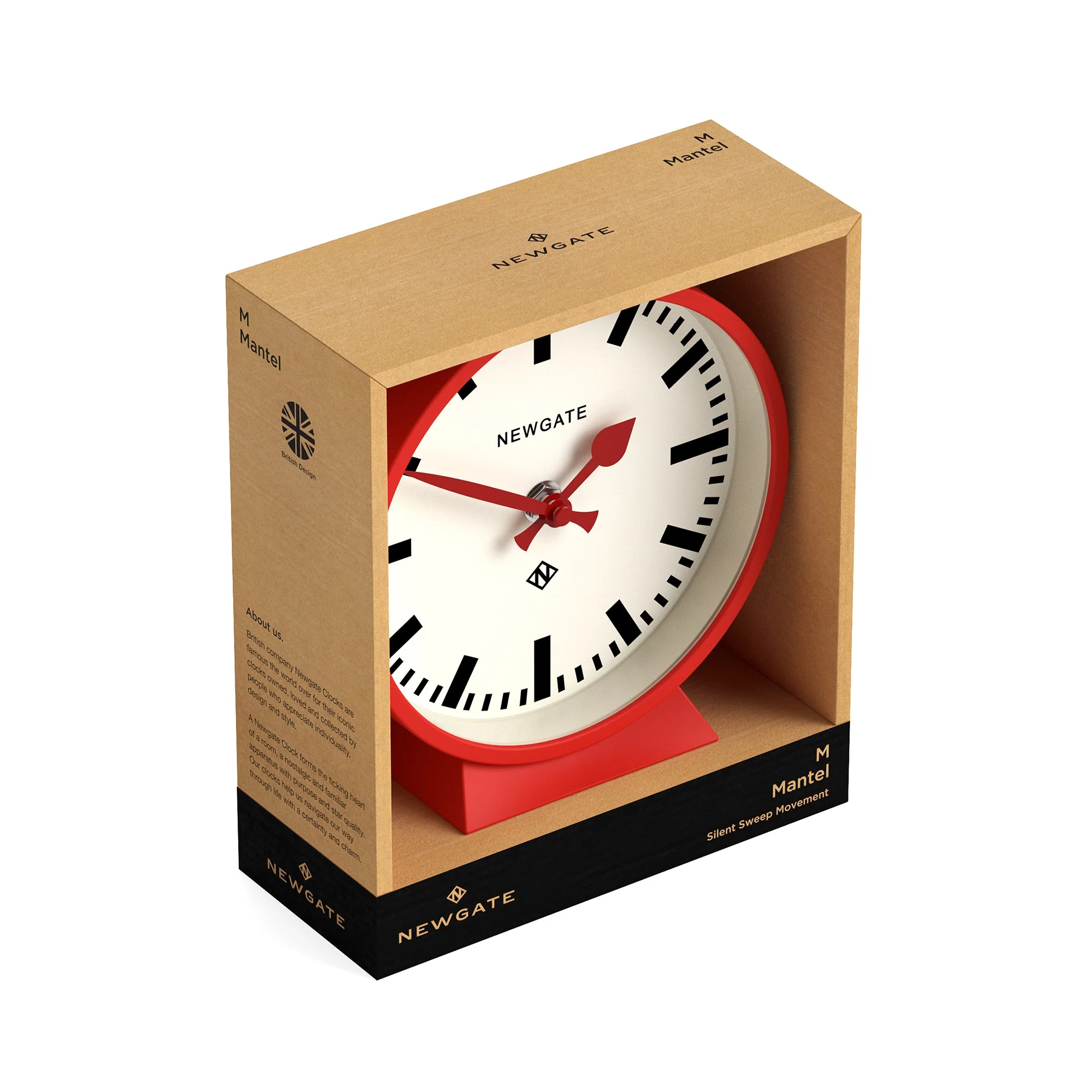 Newgate M Mantel Railway Clock in Red - Image 5