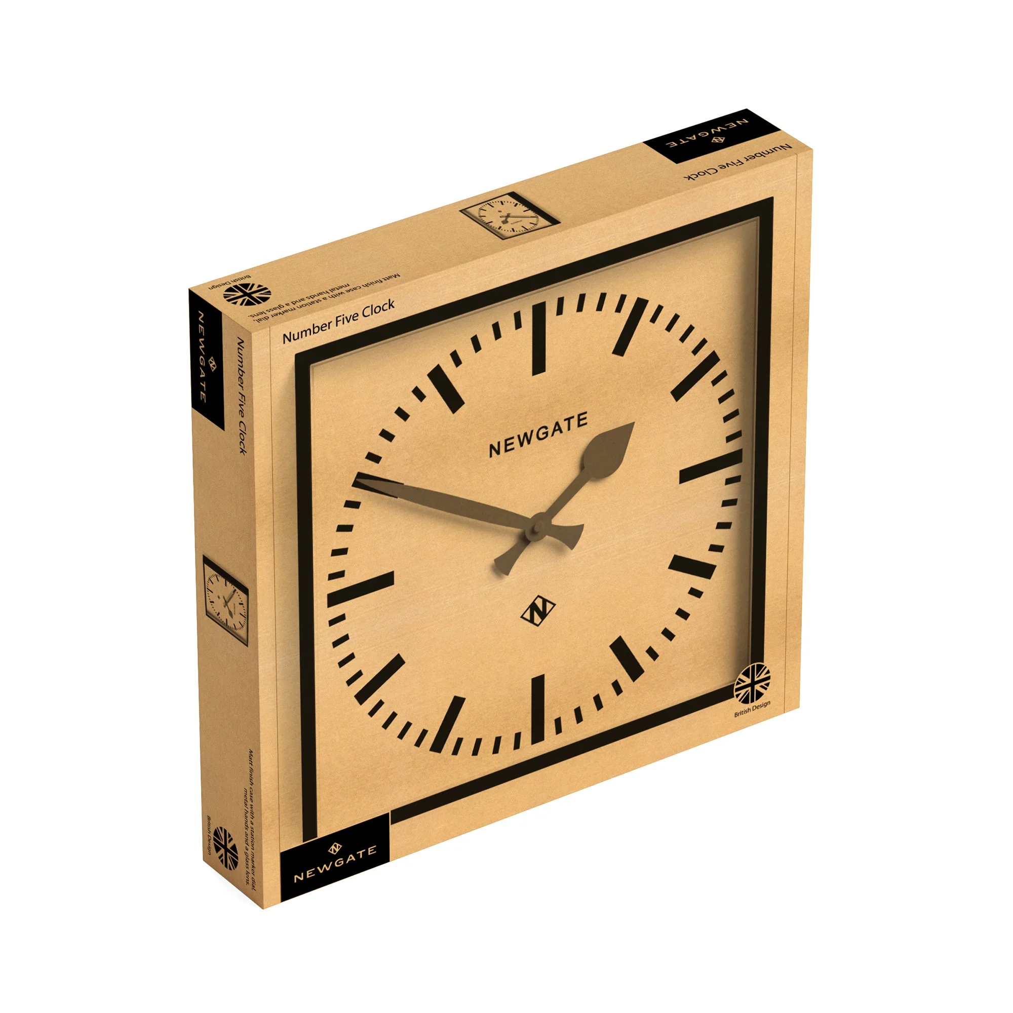 Newgate Number Five Railway Wall Clock in Black - Image 5