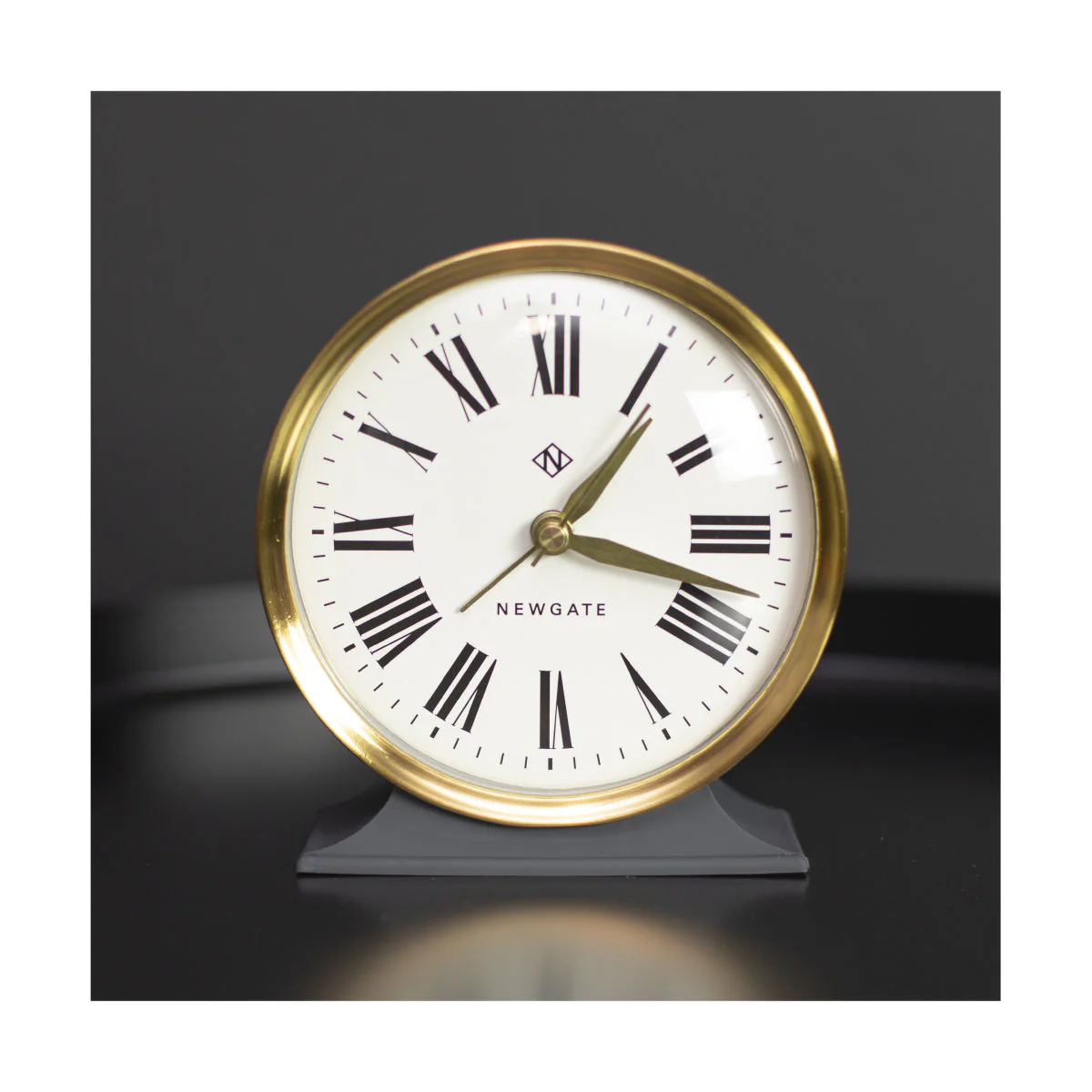 Newgate Hotel Alarm Clock in Dark Grey and Brass - Image 3