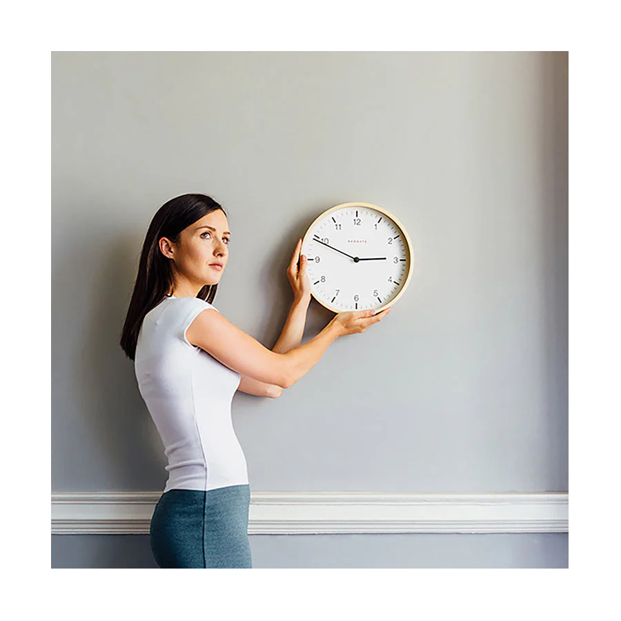 Newgate Mr Clarke Arabic Wall Clock in Light Wood - Image 3